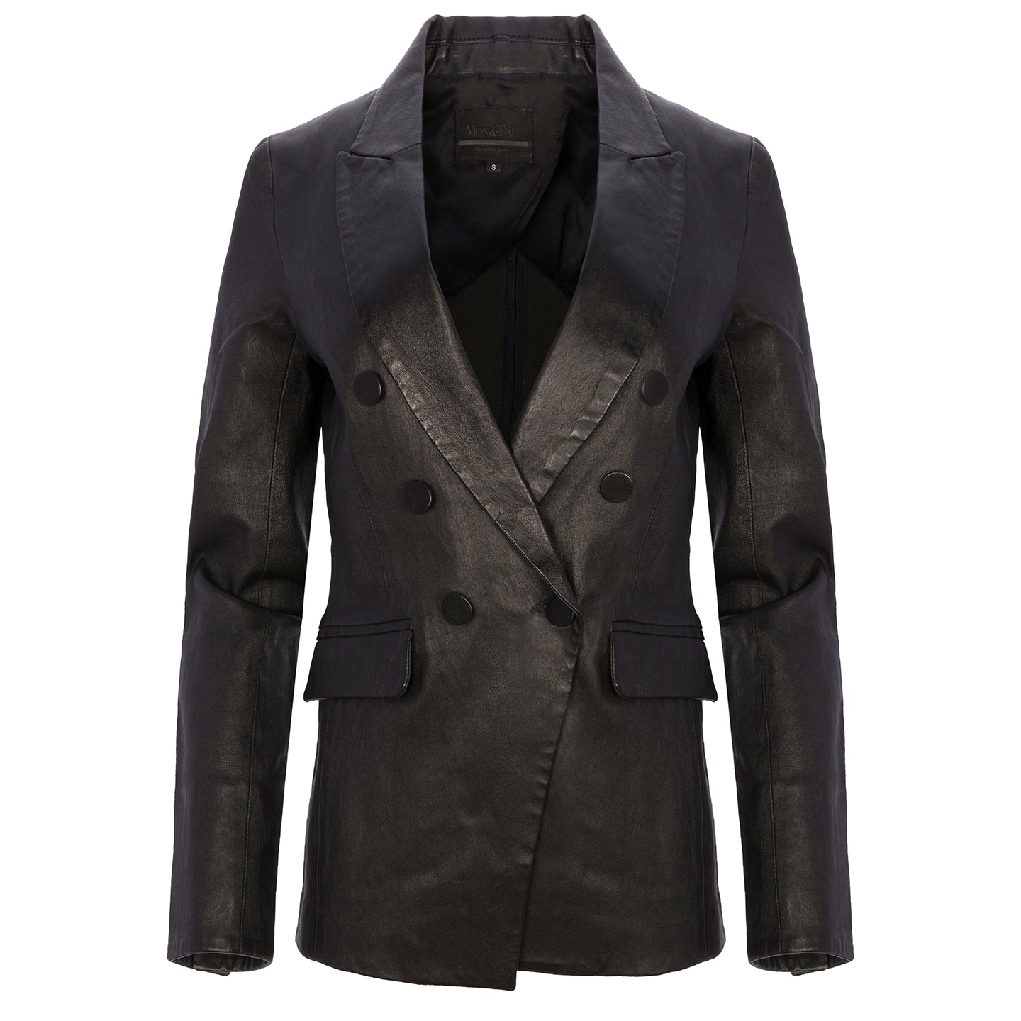 BUTTON BLACK LEATHER