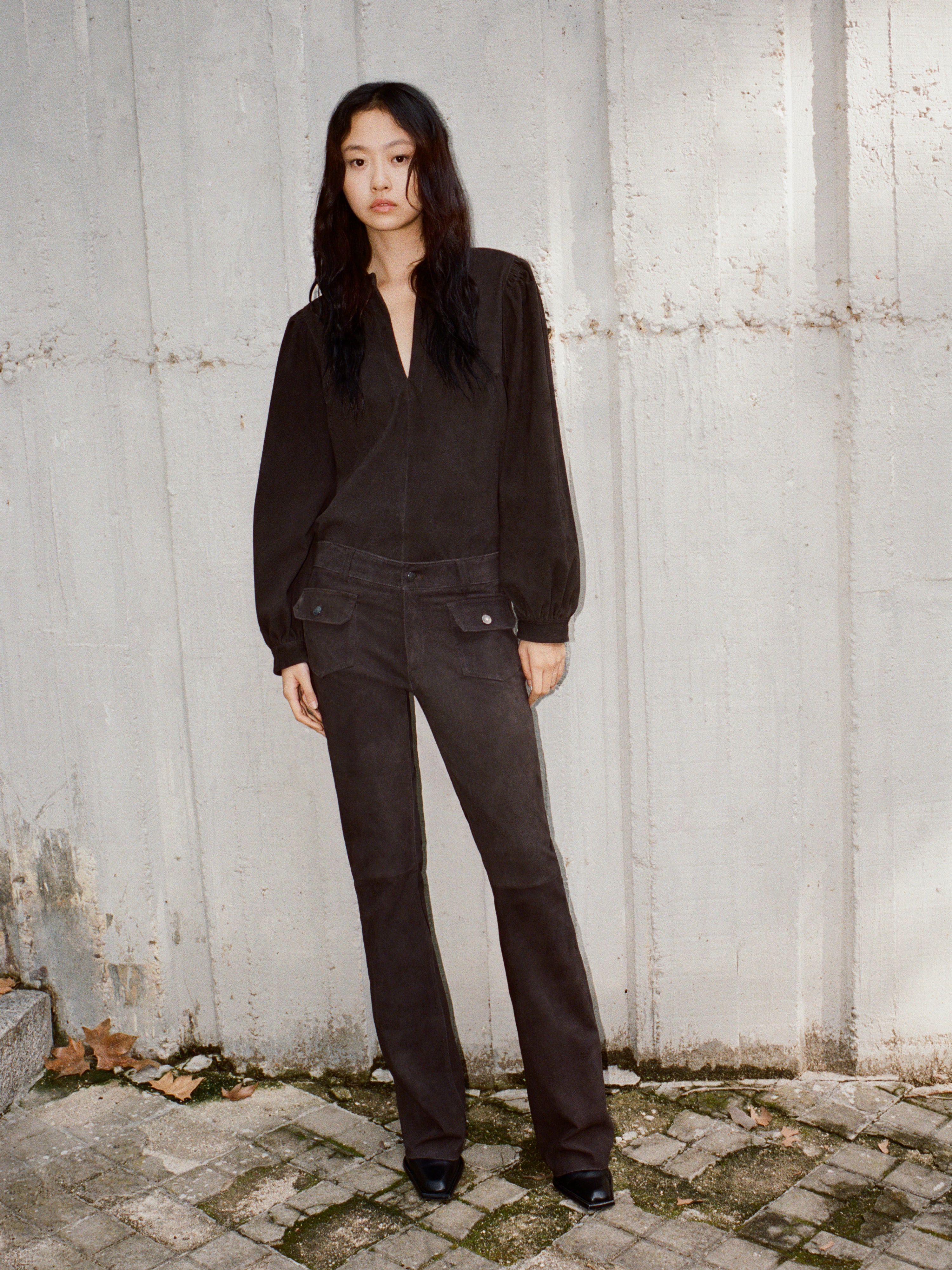 Carolyn Dark Chocolate Suede Jean