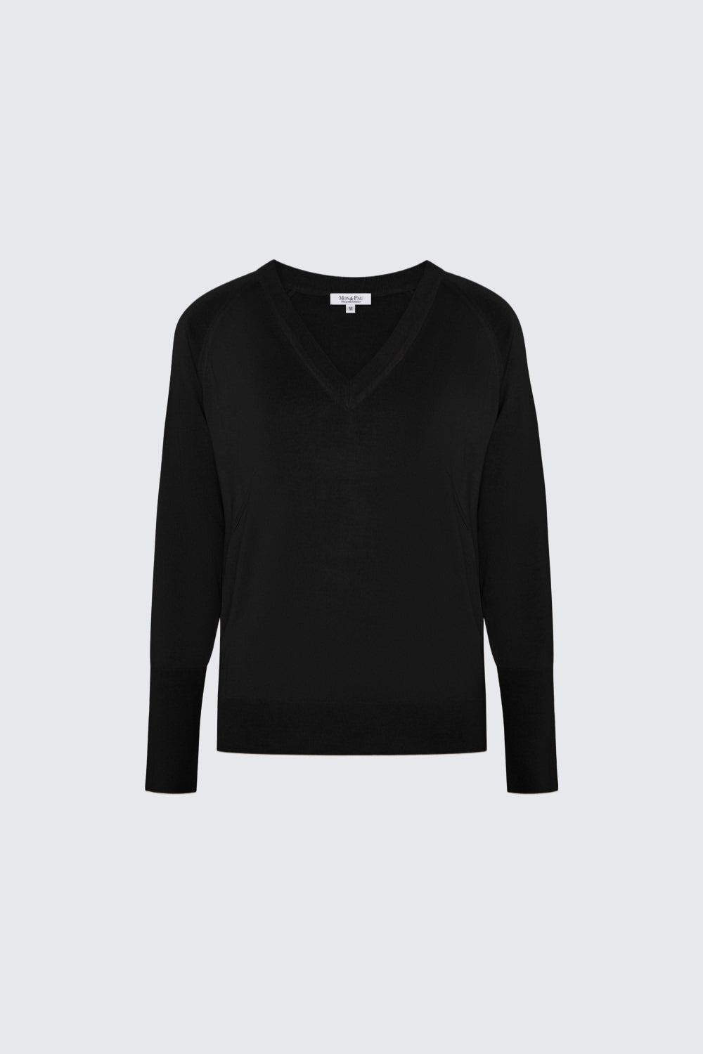 V NECK BLACK