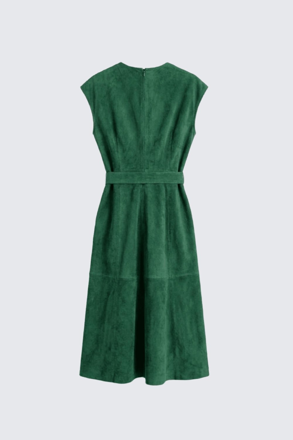 NICOLE DRESS PEACOCK GREEN SUEDE