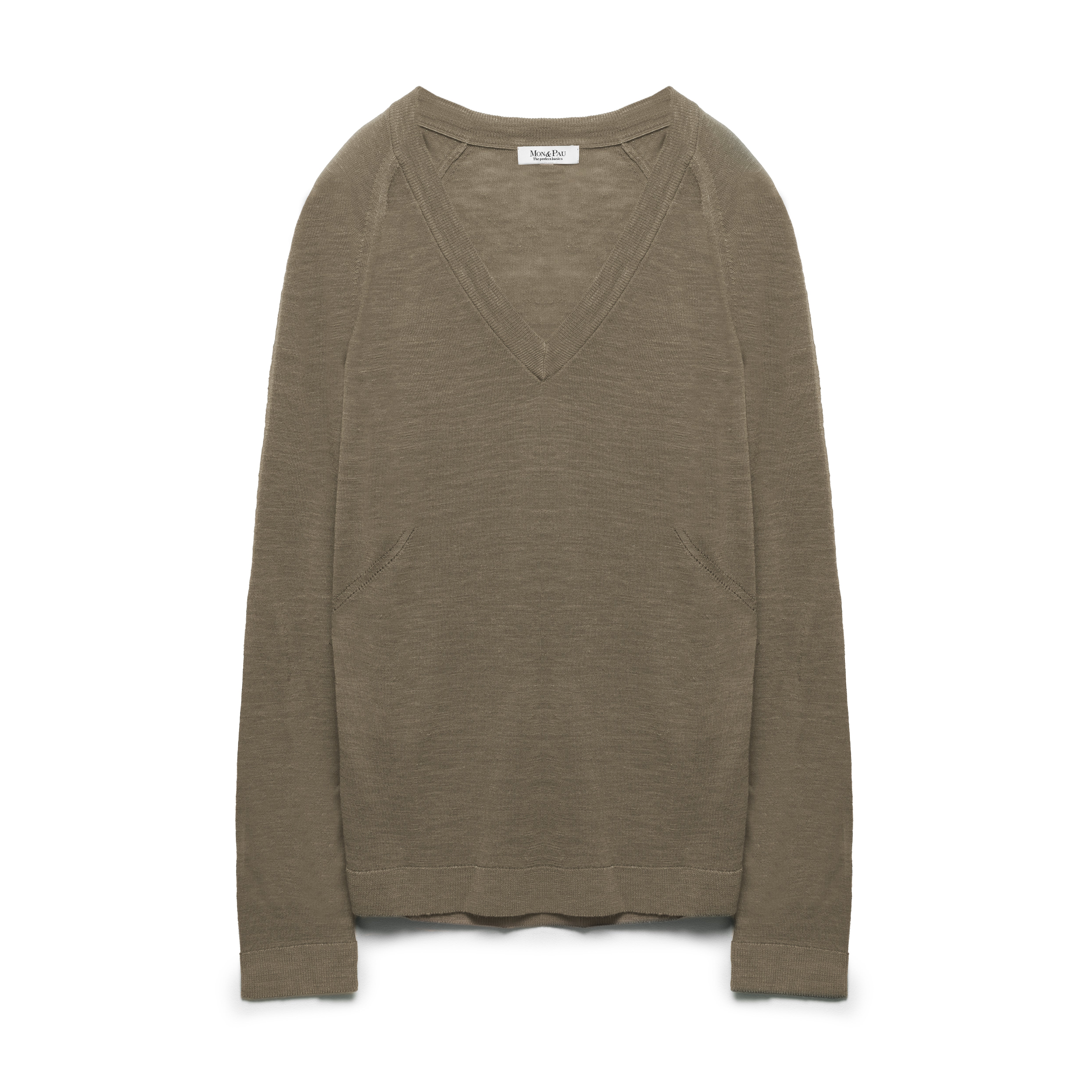 Long Sleeve V-Neck Sage T-Shirt