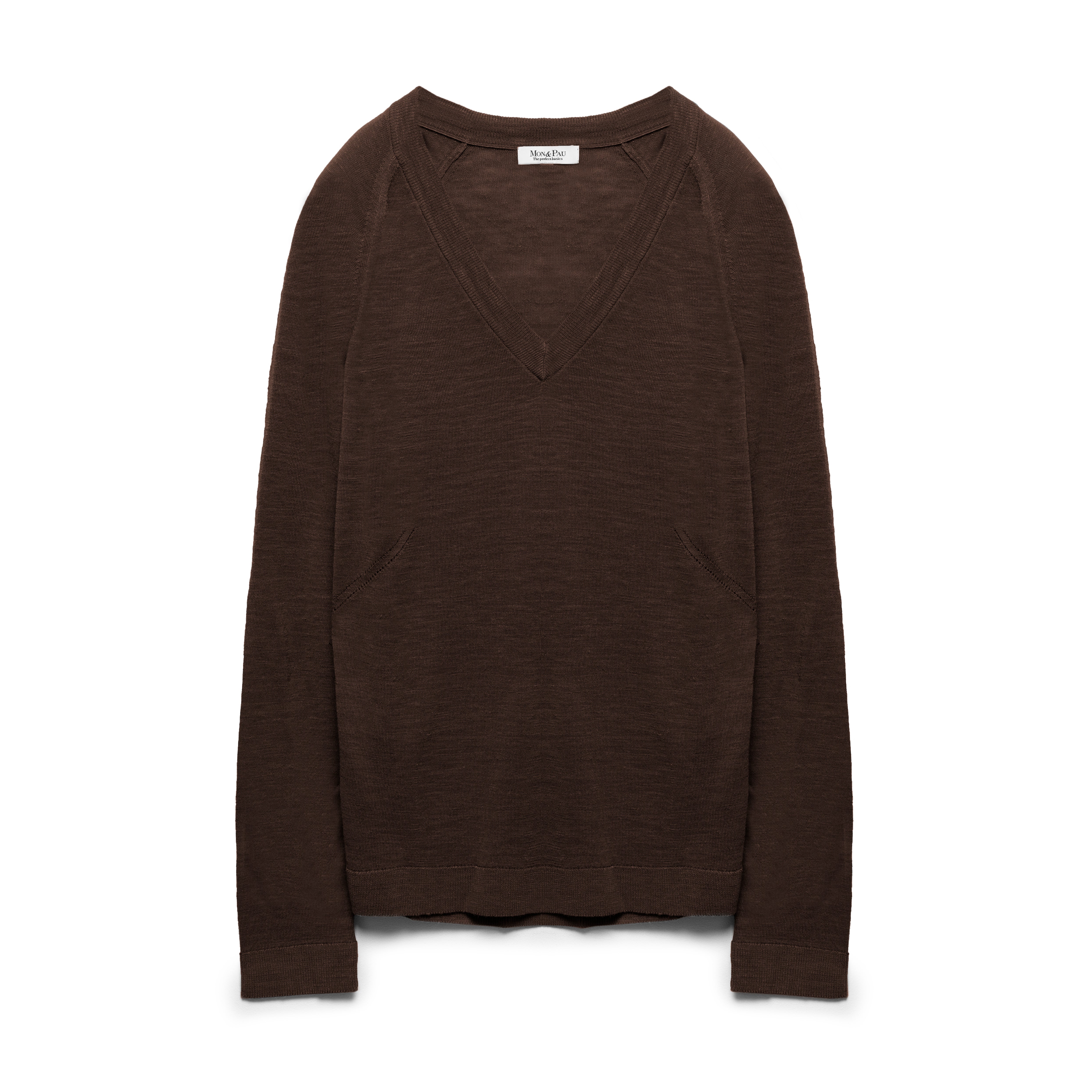 LONG SLEEVE V-NECK NUTSHEELL LINEN