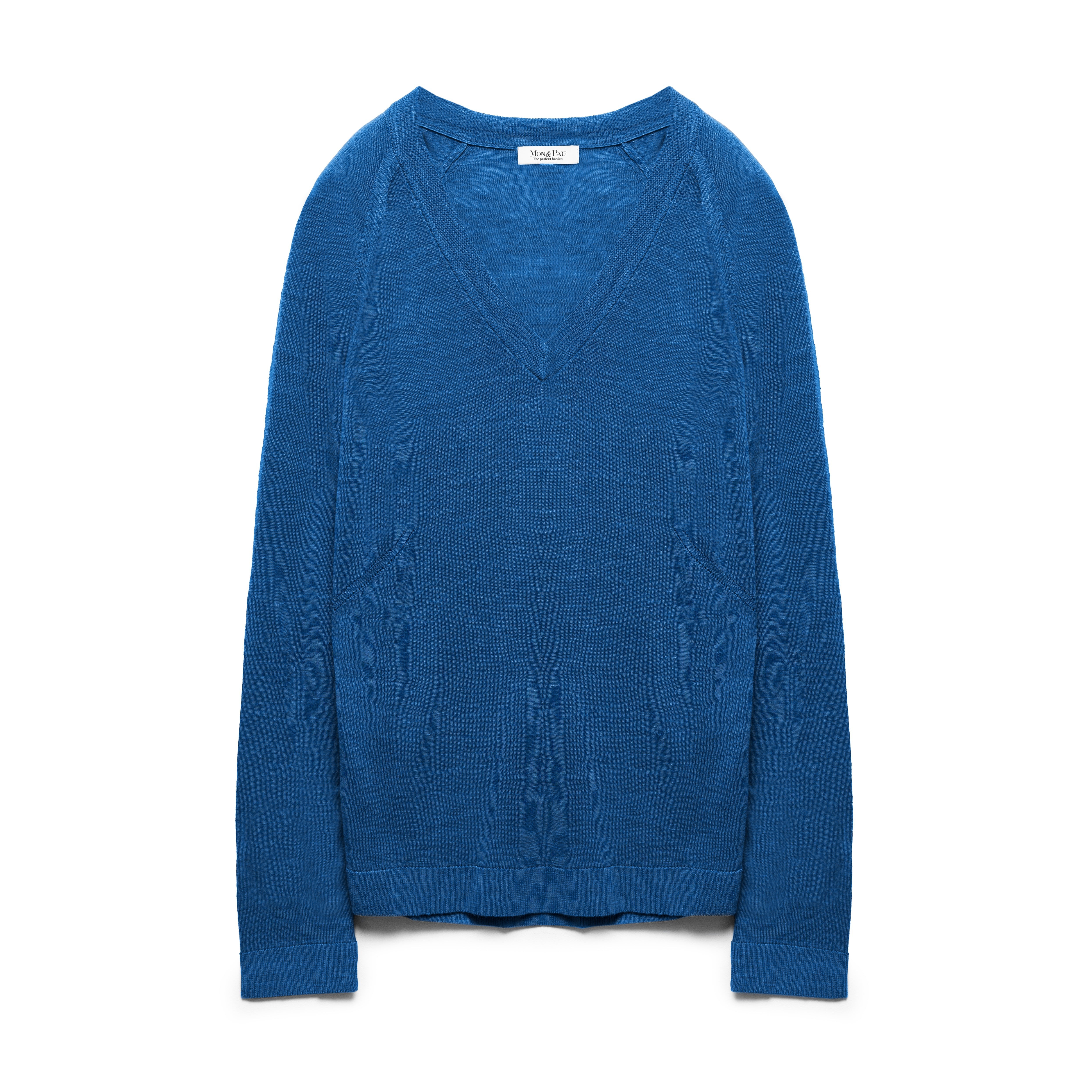 LONG SLEEVE V-NECK DEEP SEA LINEN