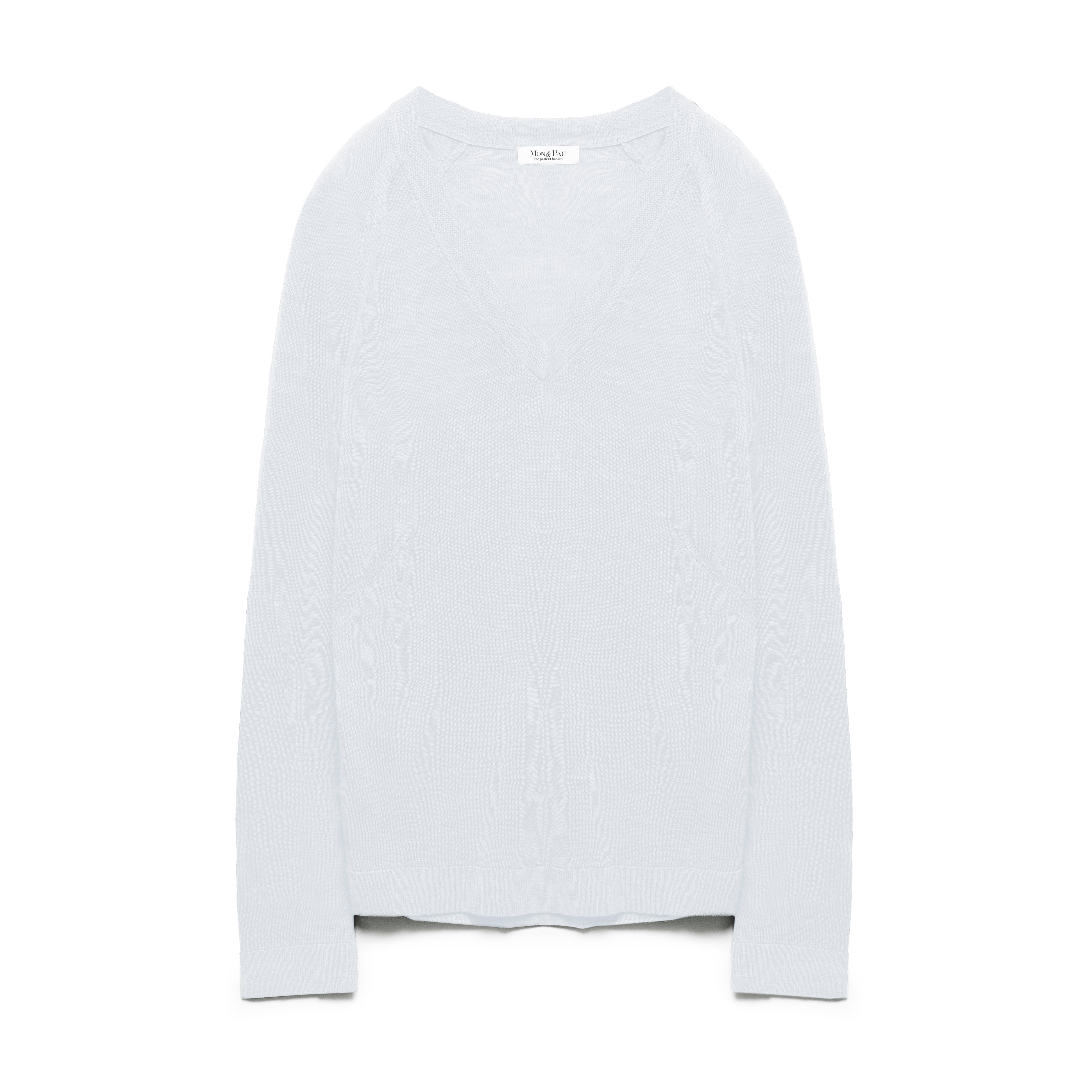 LONG SLEEVE V-NECK WHITE LINEN