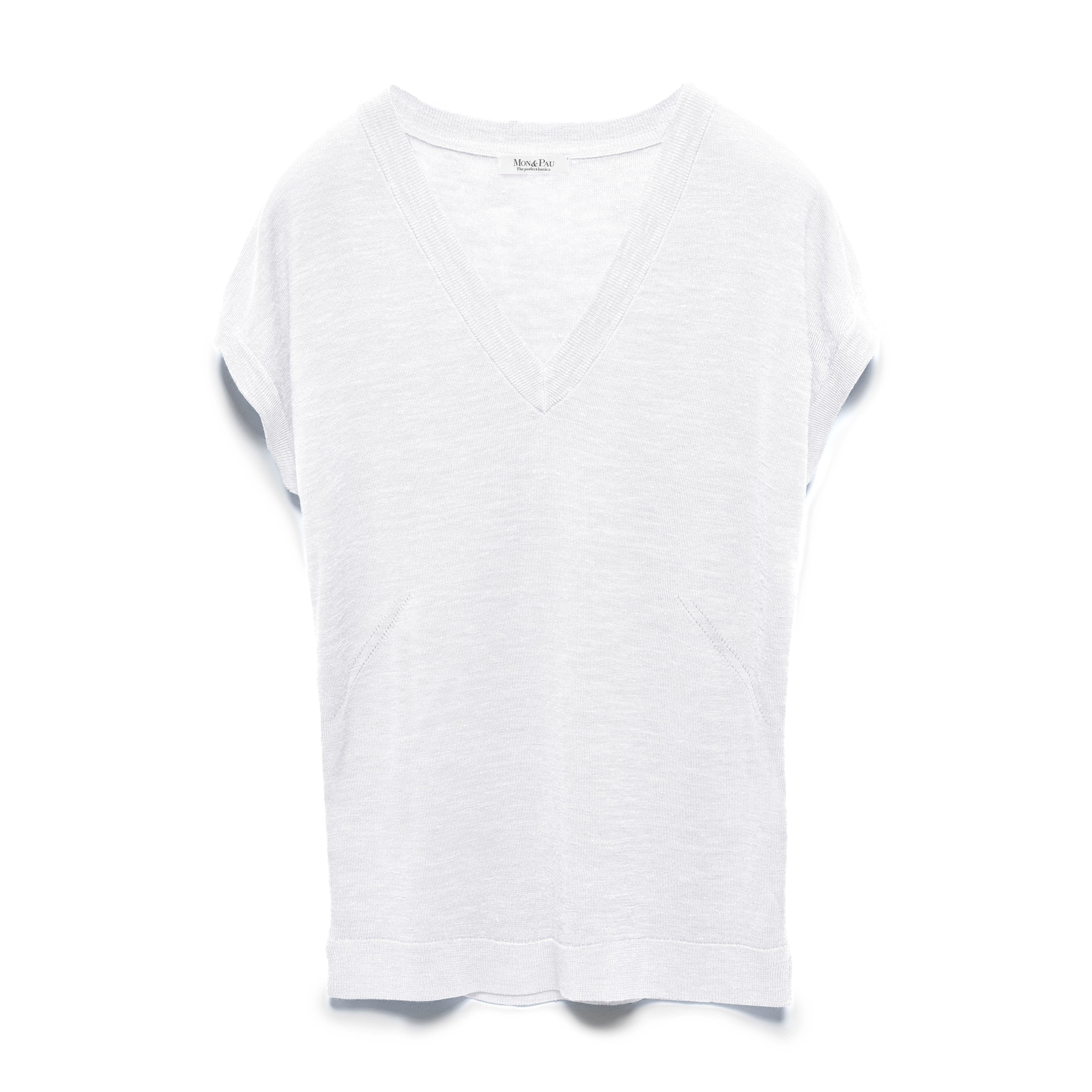 SLEEVELESS T-SHIRT WHITE LINEN