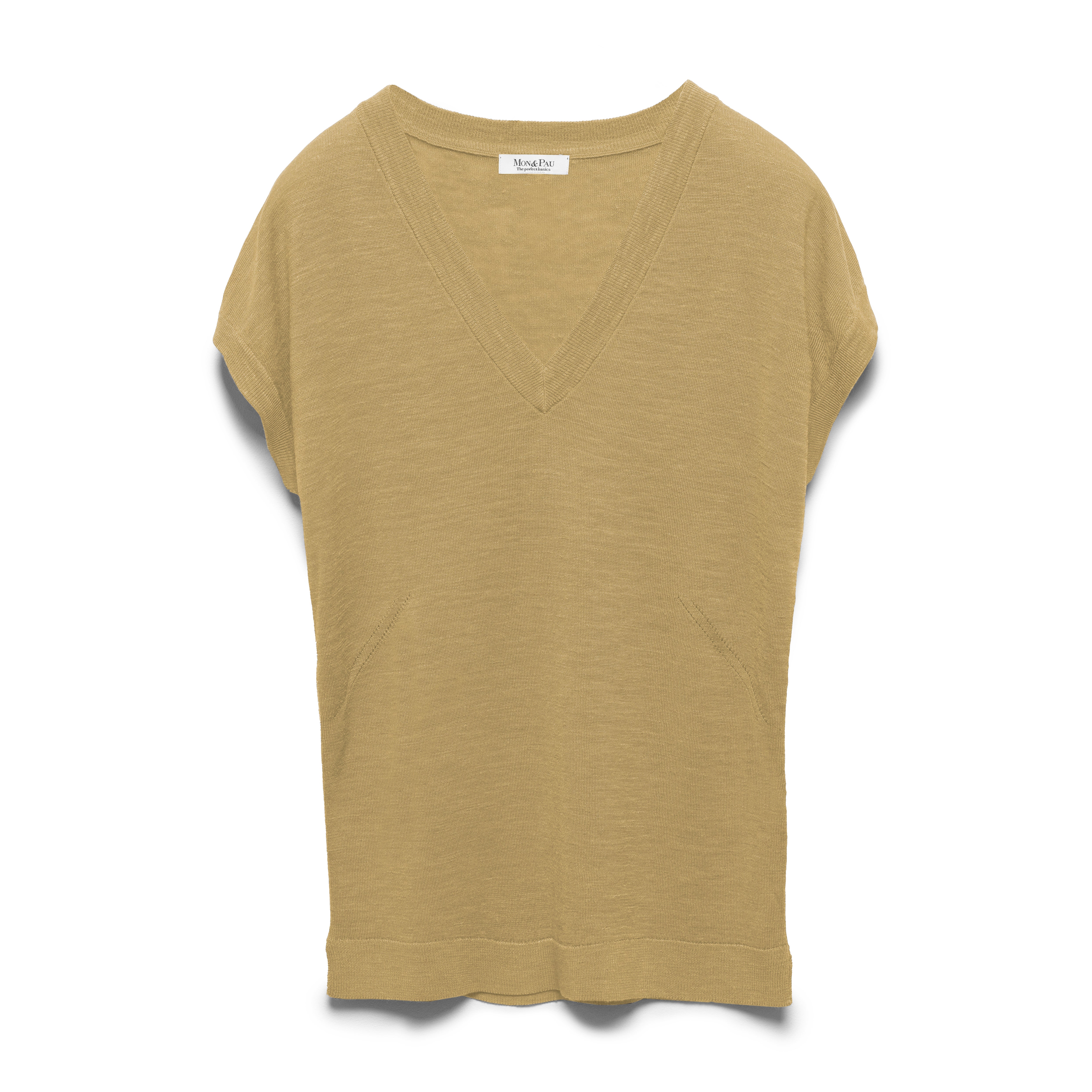 SLEEVELESS PALE PINEAPPLE LINEN