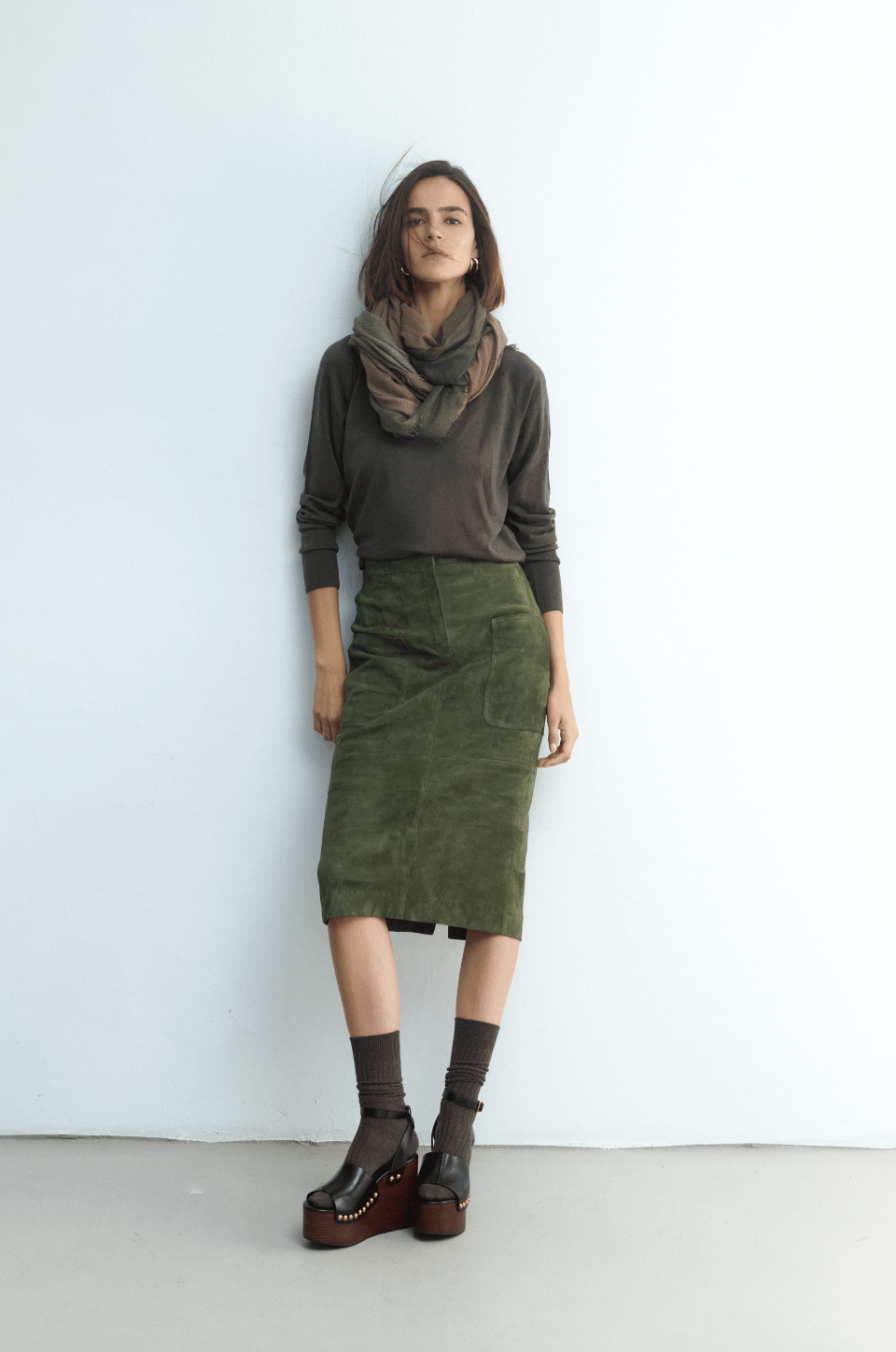 ALEJANDRA SKIRT MOSS SUEDE