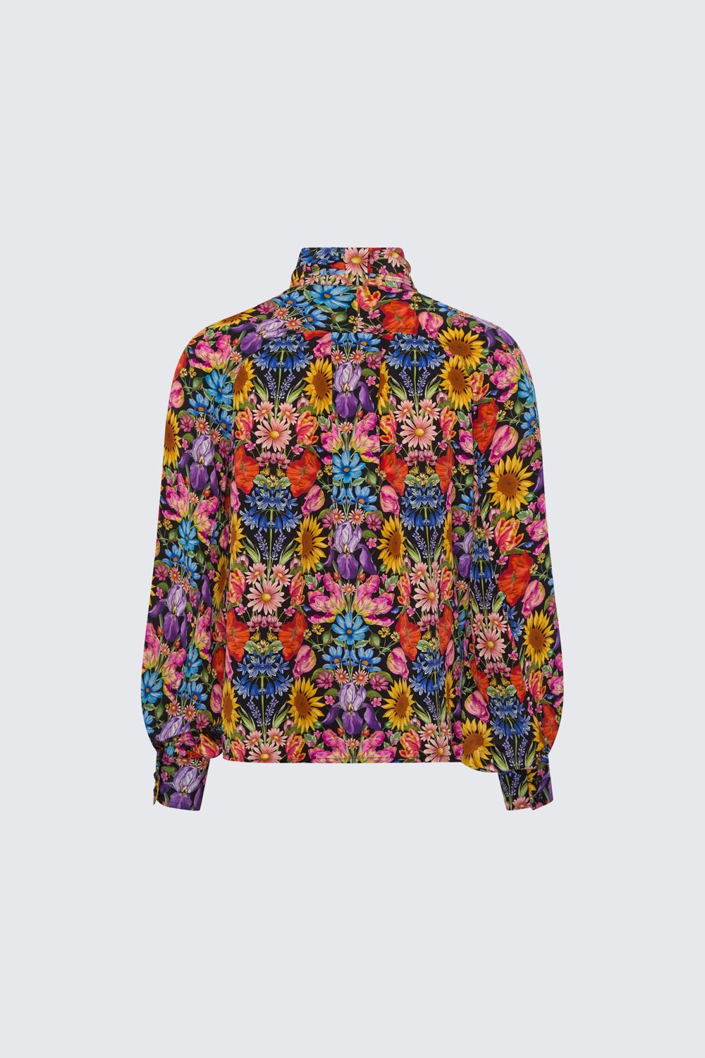 BOW SHIRT FLORAL MUSE BLACK