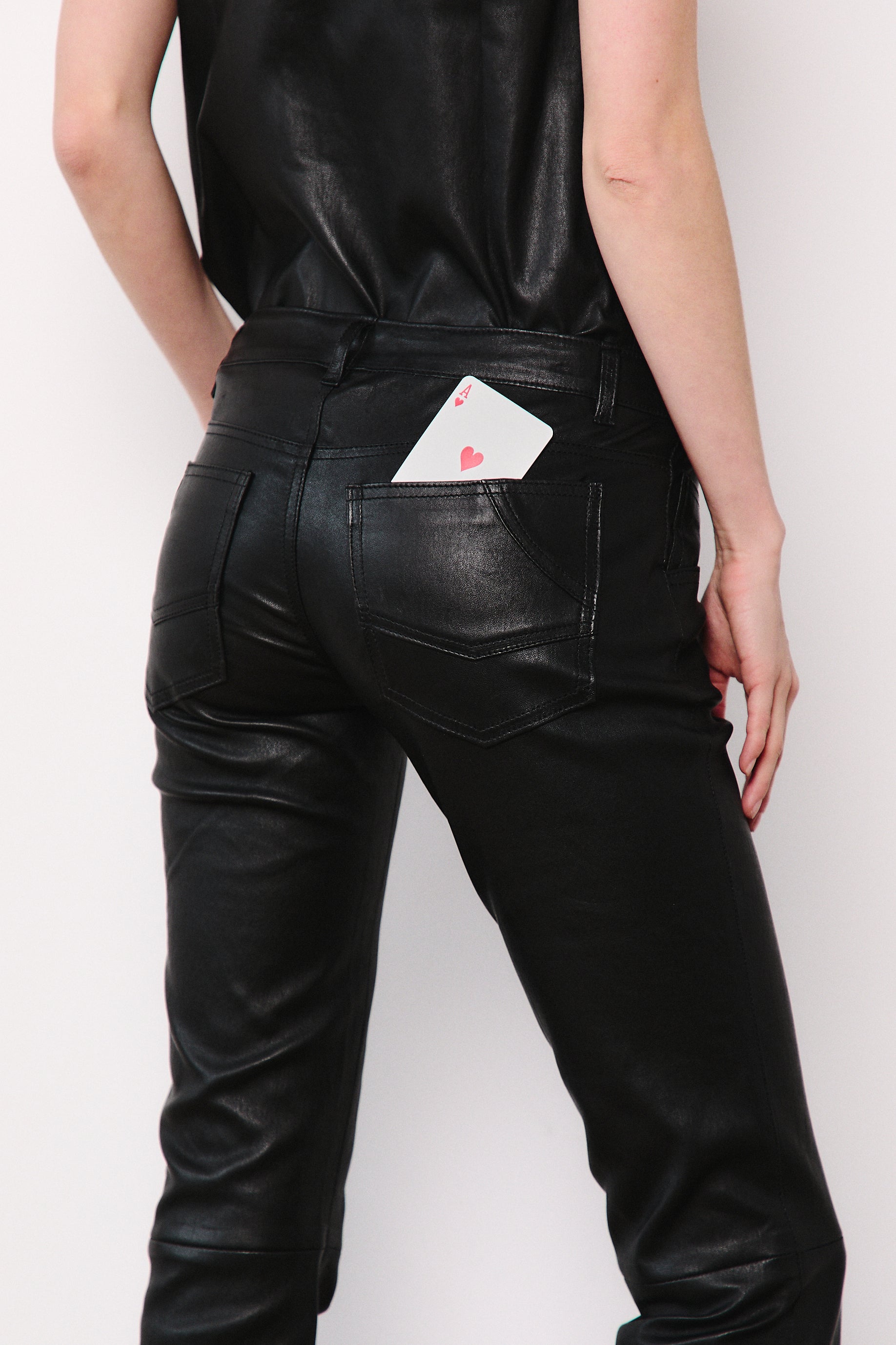 ELIE PANT BLACK LEATHER LIGHT