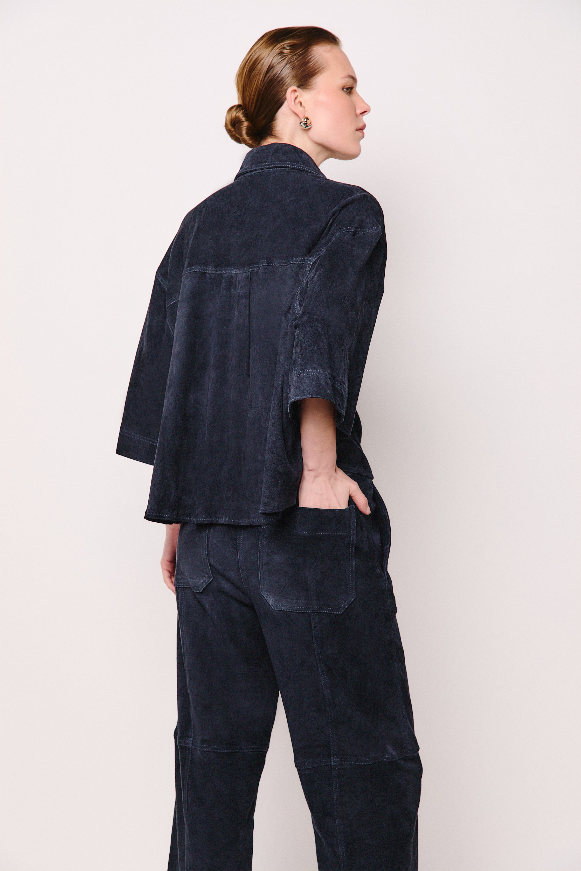 MARA PANT NAVY SUEDE LIGHT