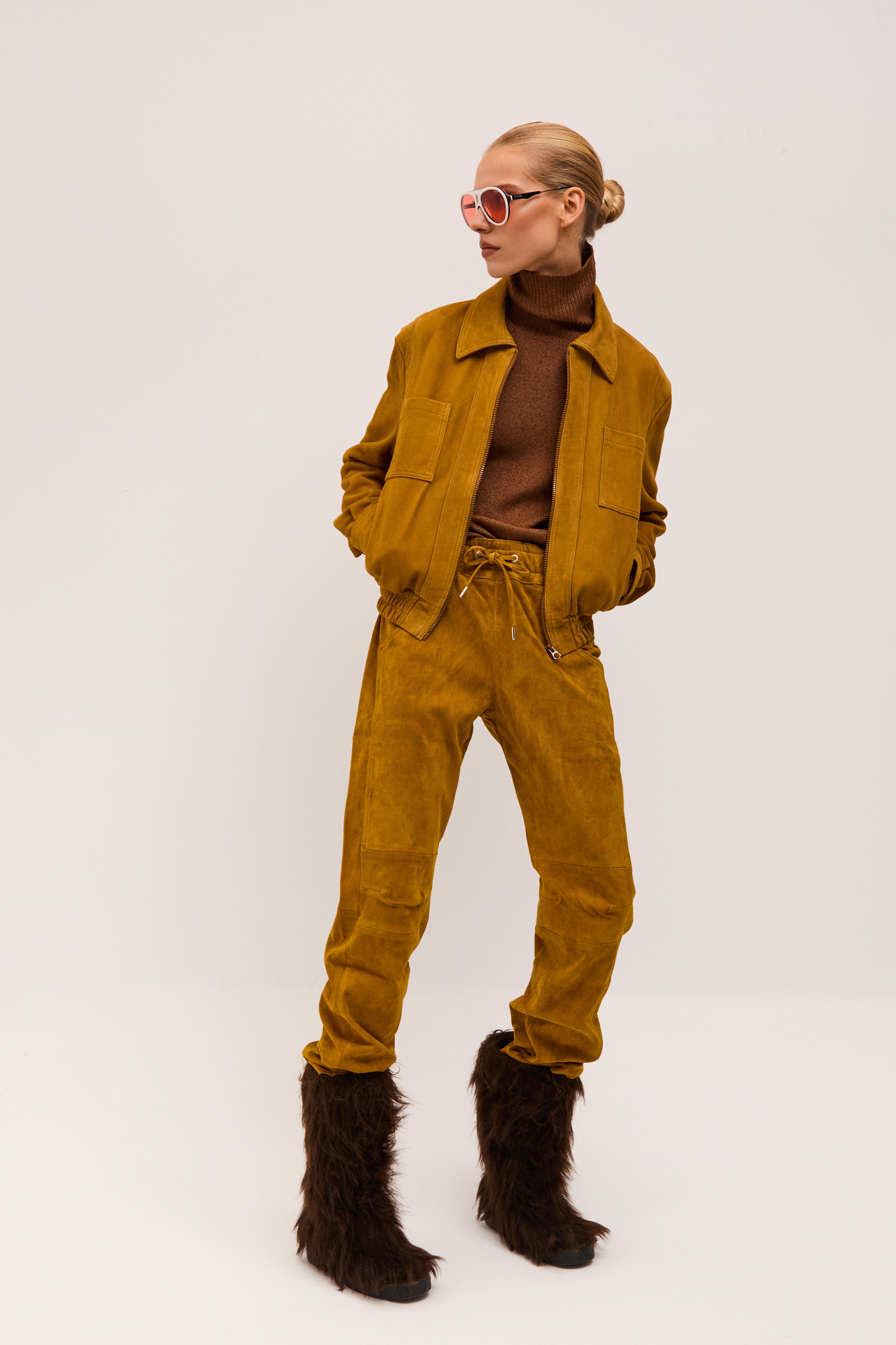 JOGGER PANT GOLDEN HONEY SUEDE