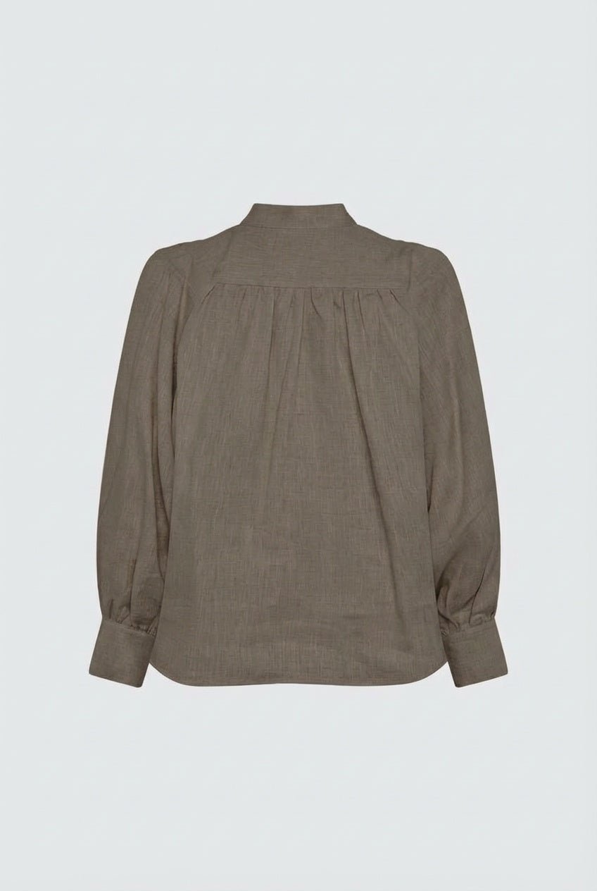 BLUSA LINO BEIGE MANGA LARGA SIENNA