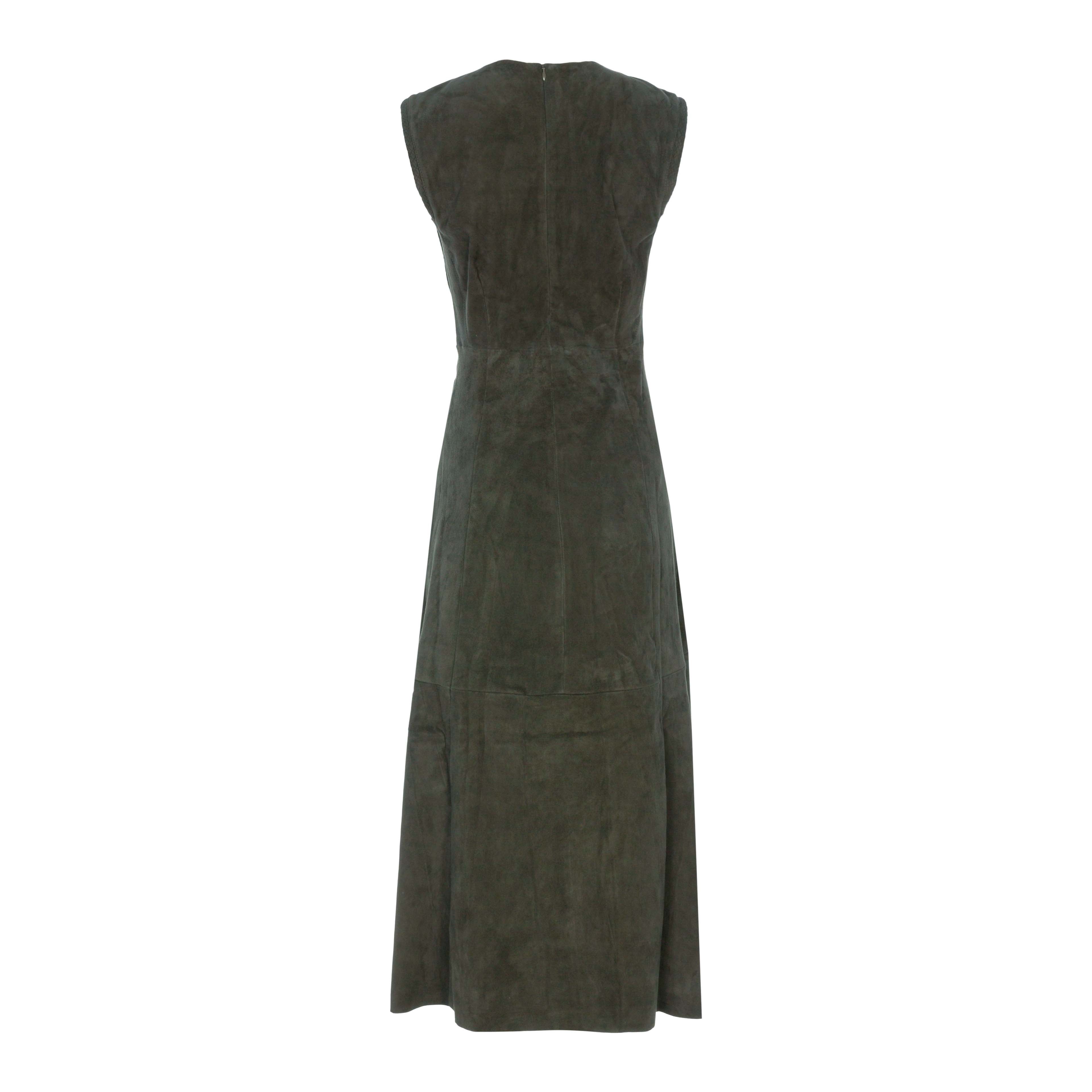 Viviana Dress Forest Moss Suede
