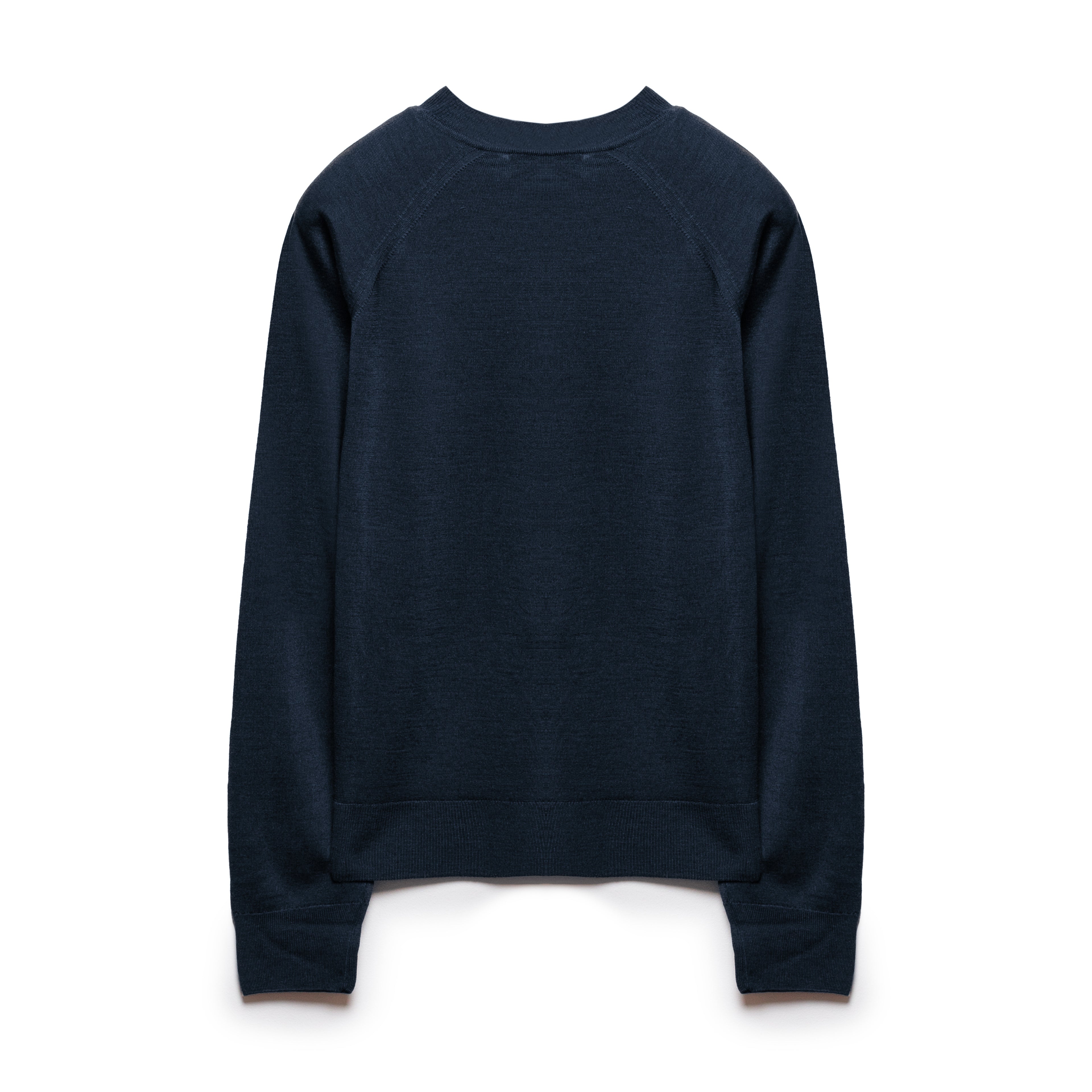 CREW NECK SWEATER TRUE NAVY WOOL AND SILK