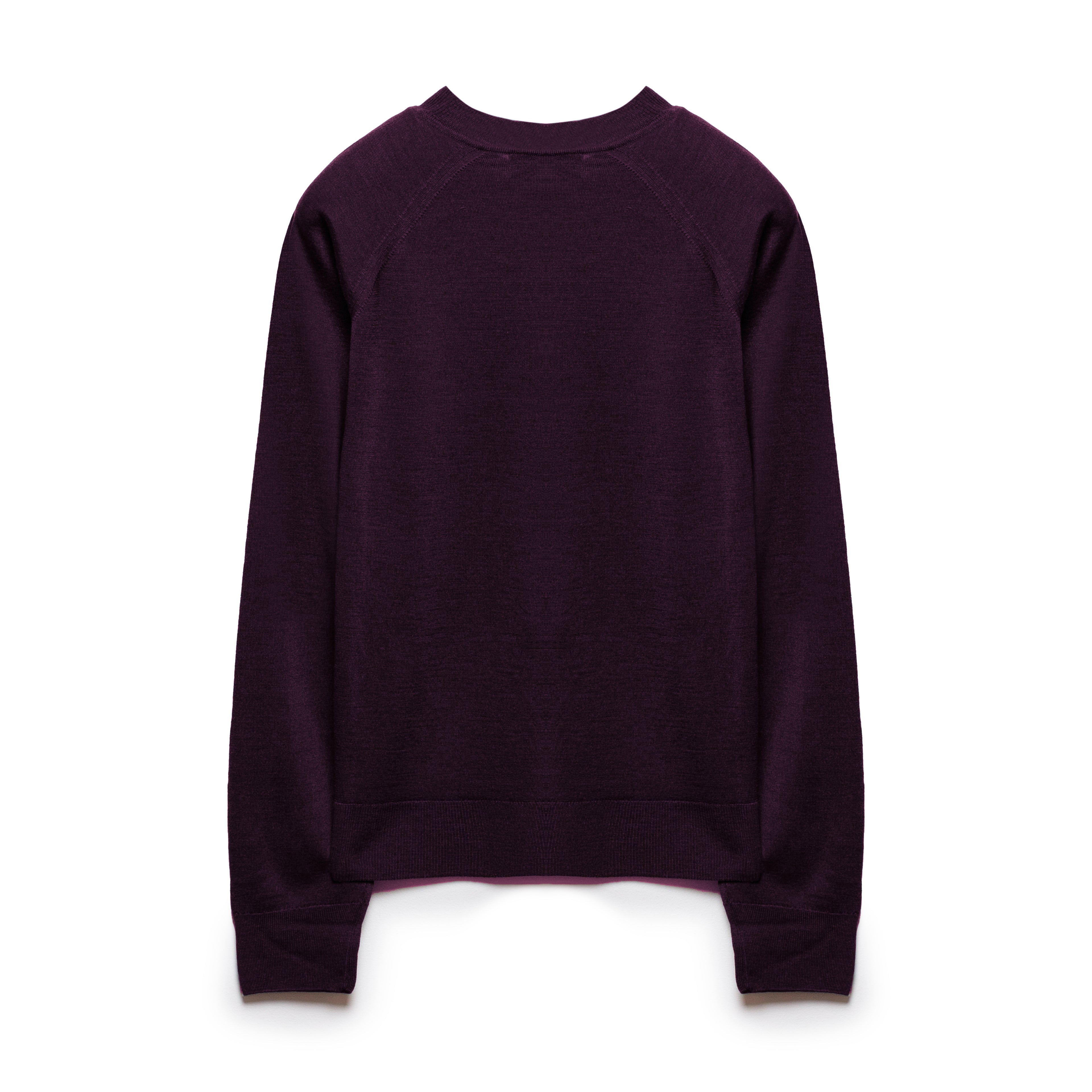 Crew Neck Wool and Silk Black Grape