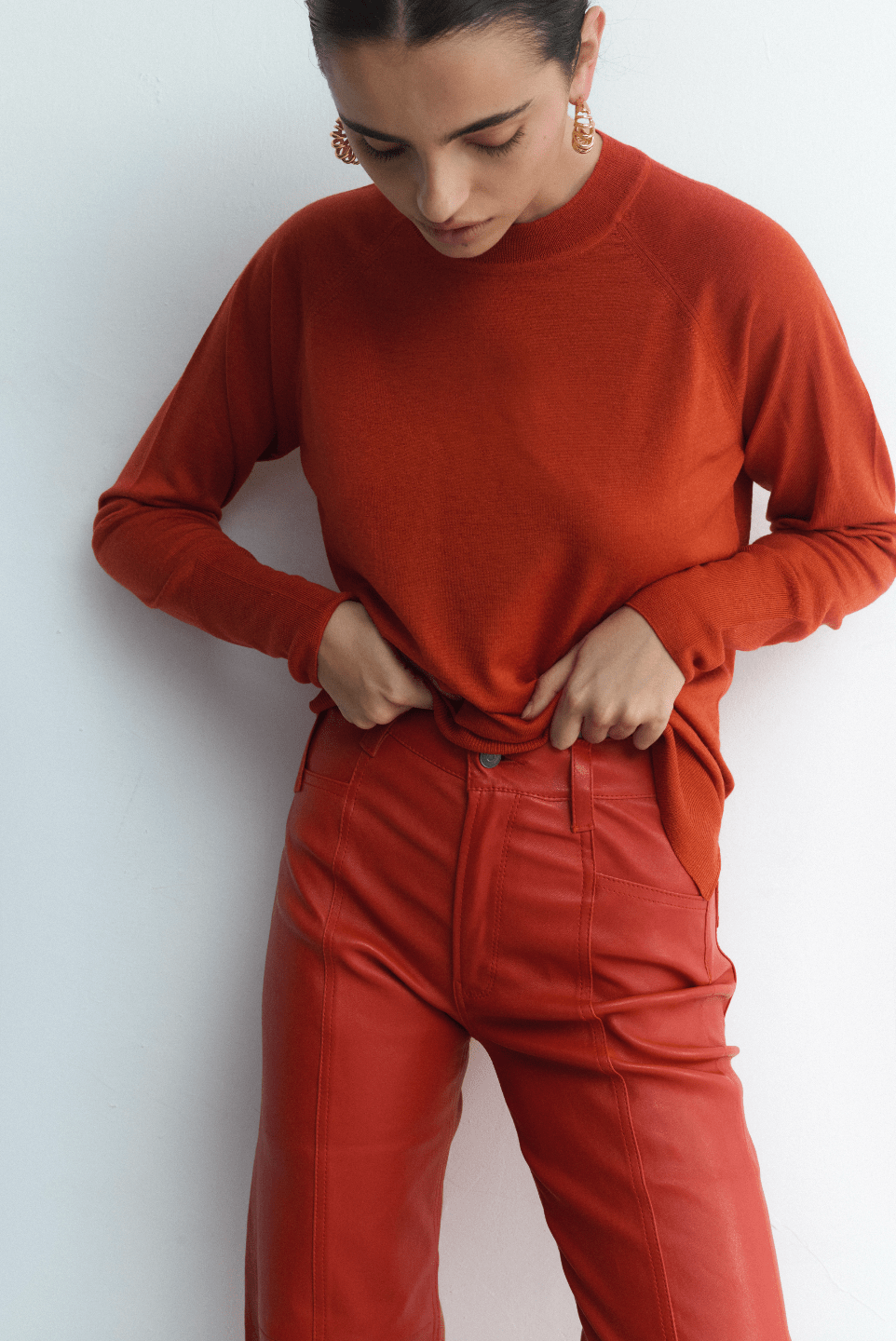 ISABELLA PANT BRICK DUST LEATHER