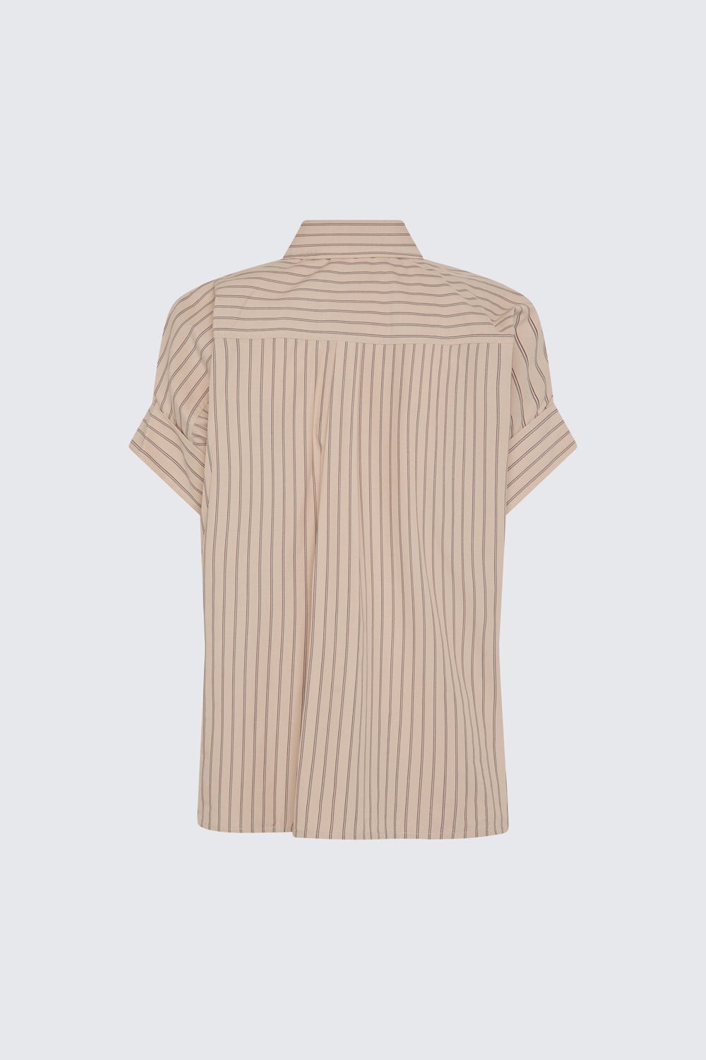 CAMISA DE ALGODÓN RAYAS MORADAS Y GRISES JANA