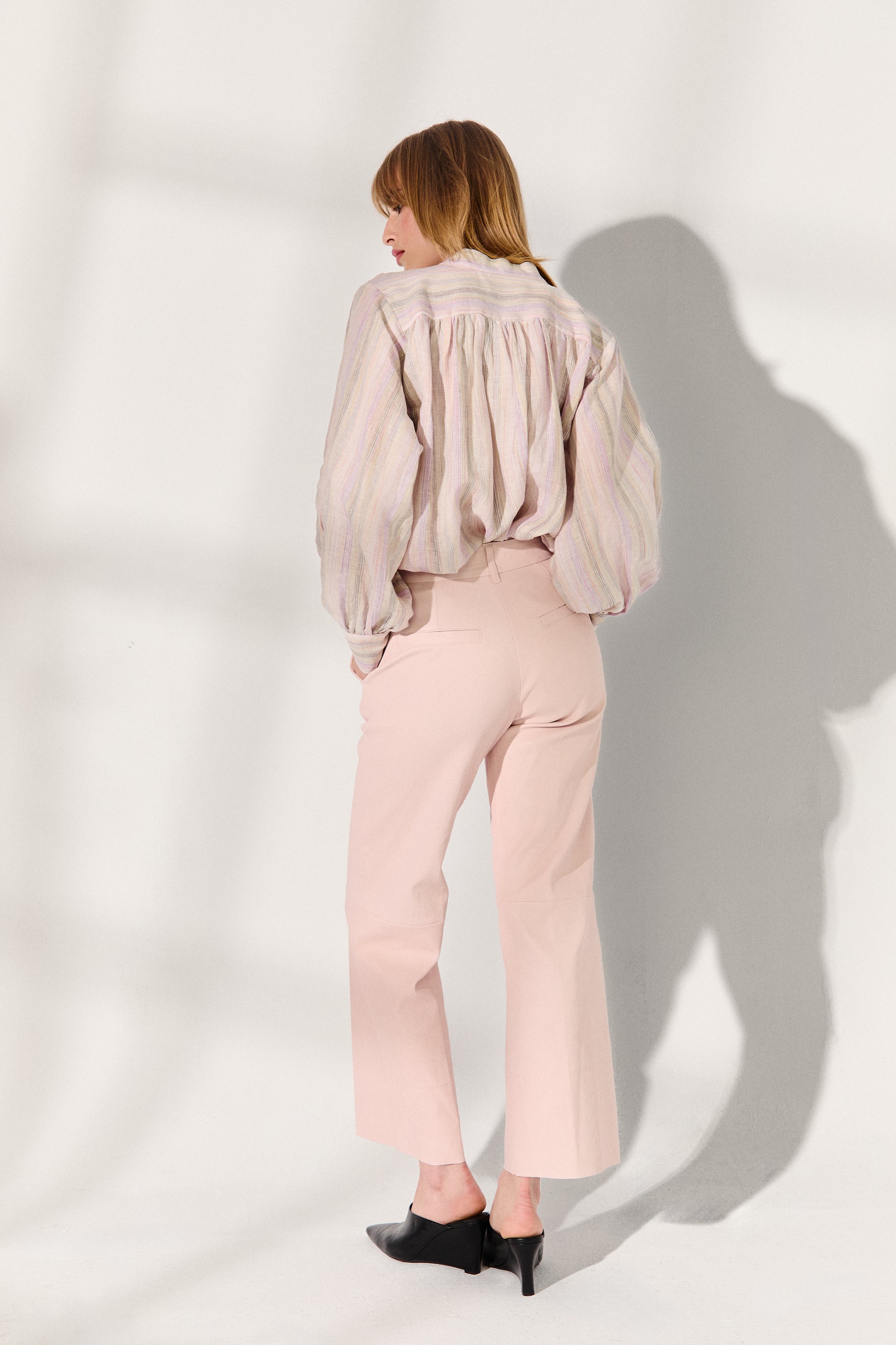 LAUREN PANT ROSE QUARTZ LEATHER