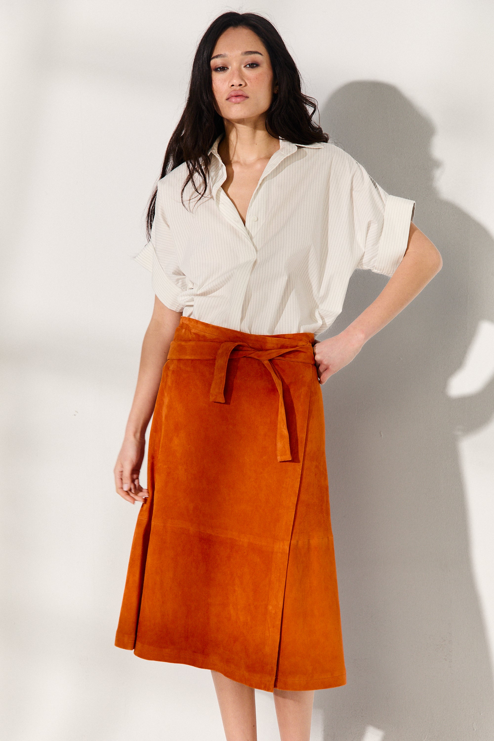 PAREO SKIRT SUN ORANGE SUEDE