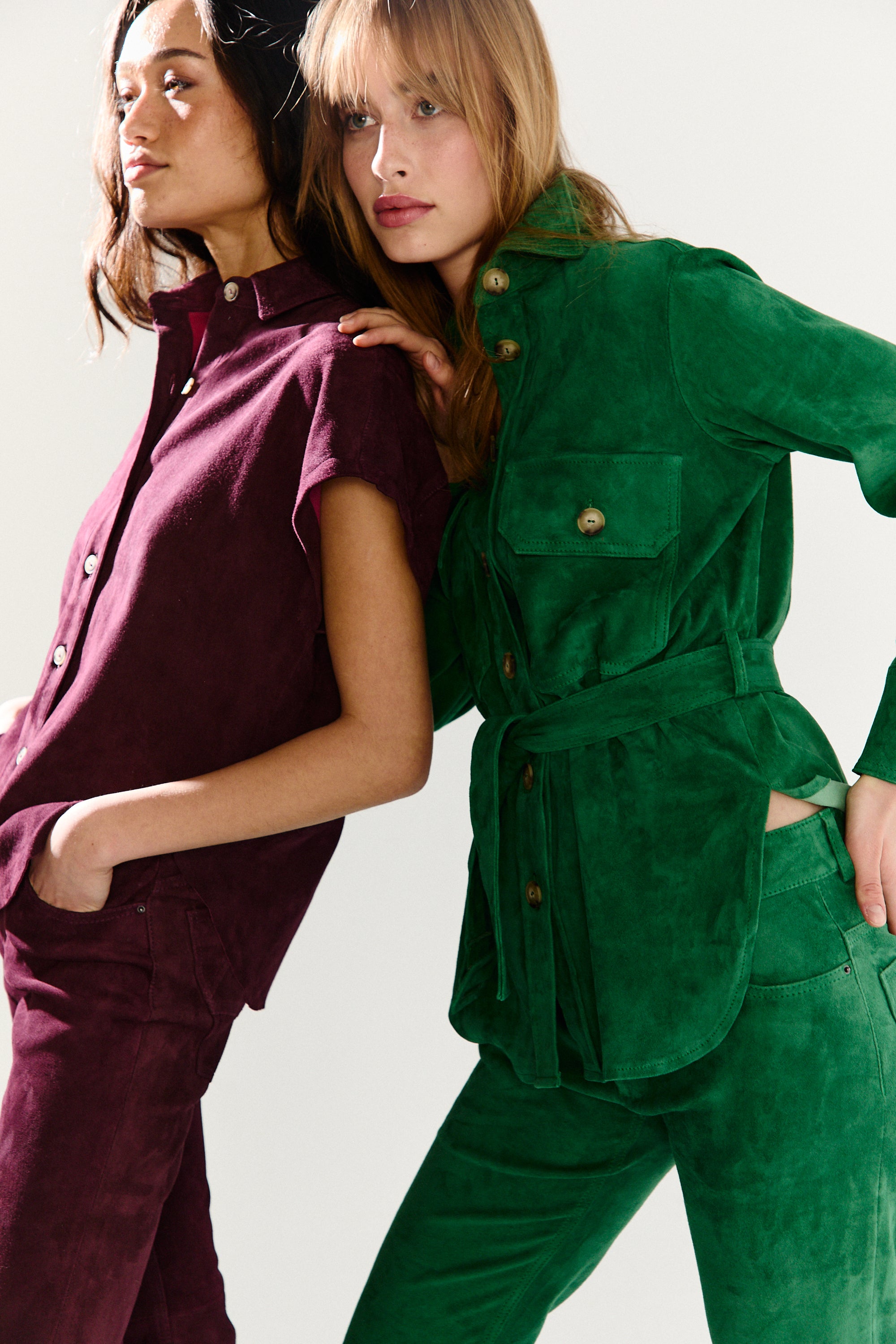 CLASSIC5 PANT PEACOCK GREEN SUEDE