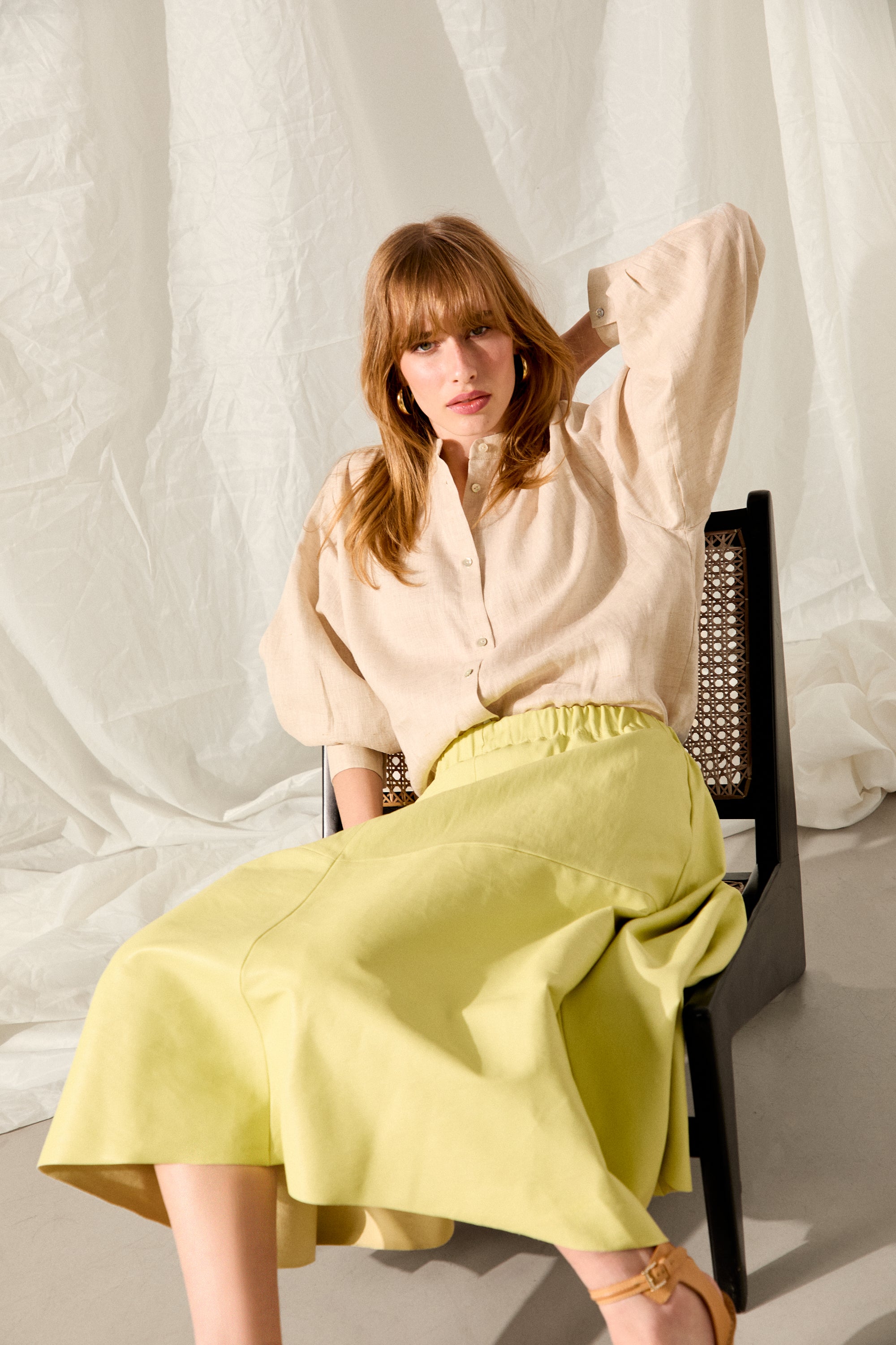 RAQUEL SKIRT LEMONADE LEATHER