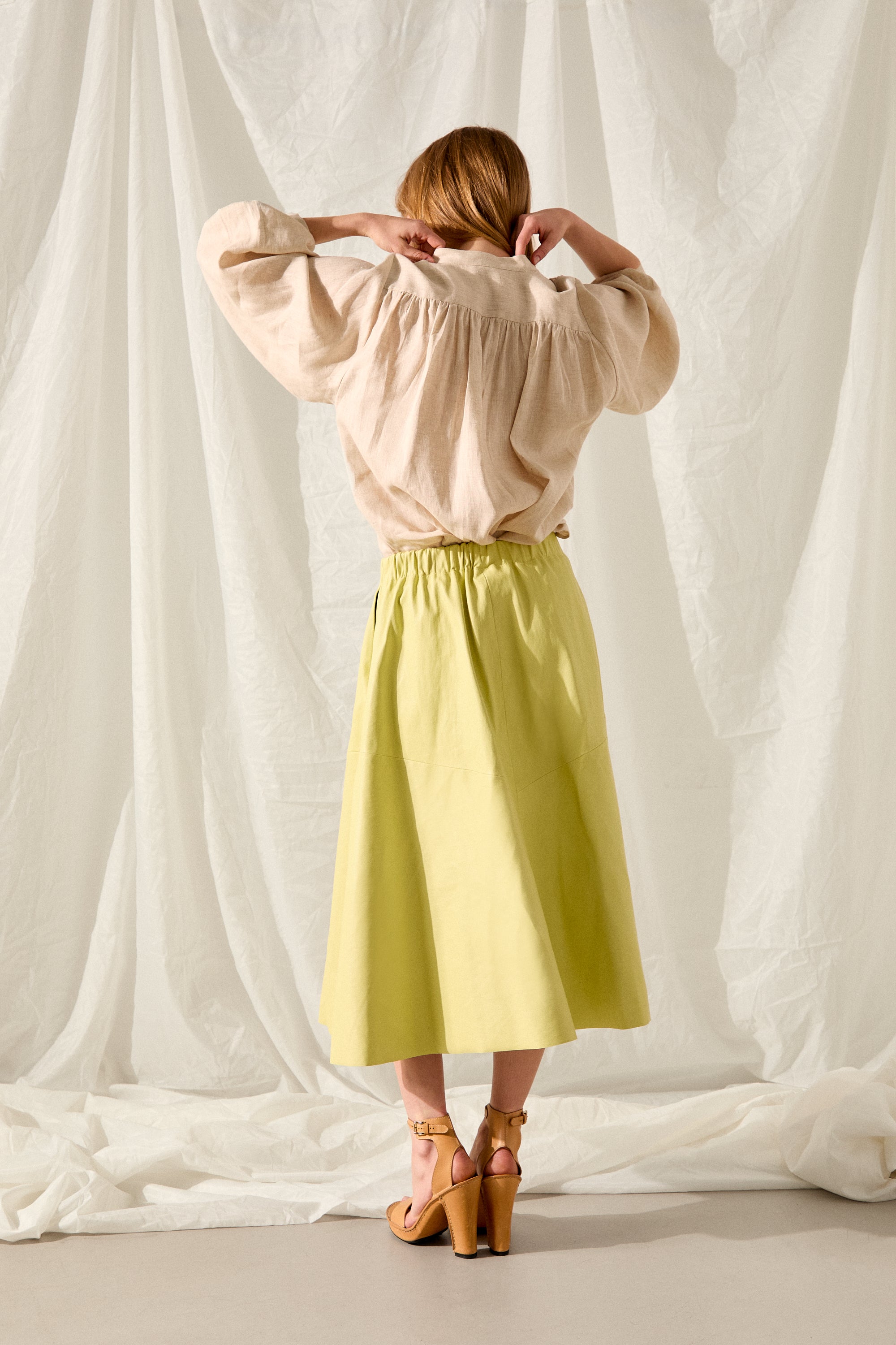 RAQUEL SKIRT LEMONADE LEATHER