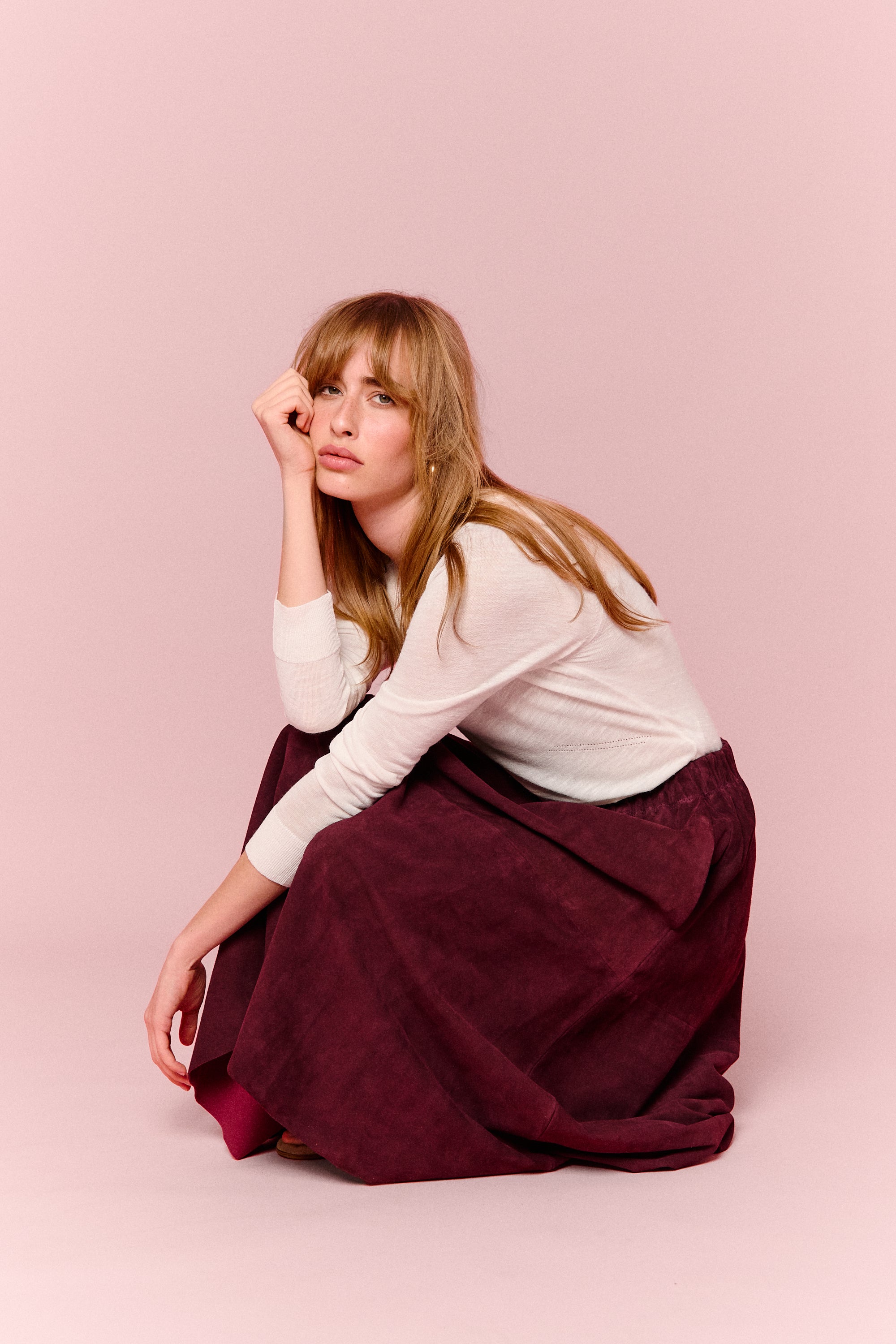 RAQUEL SKIRT TWILIGHT PLUM SUEDE