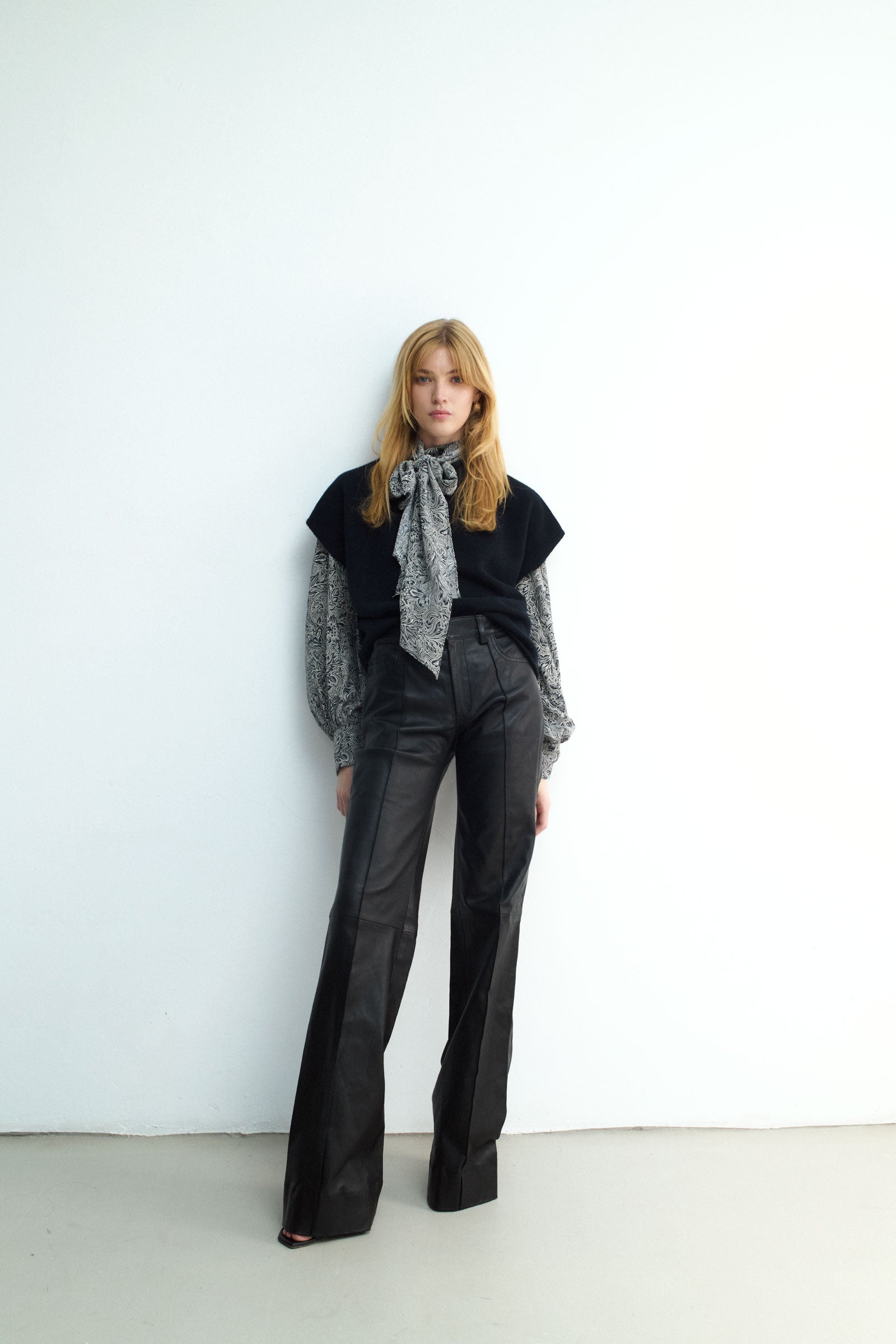 FEDERICA PANT BLACK LEATHER