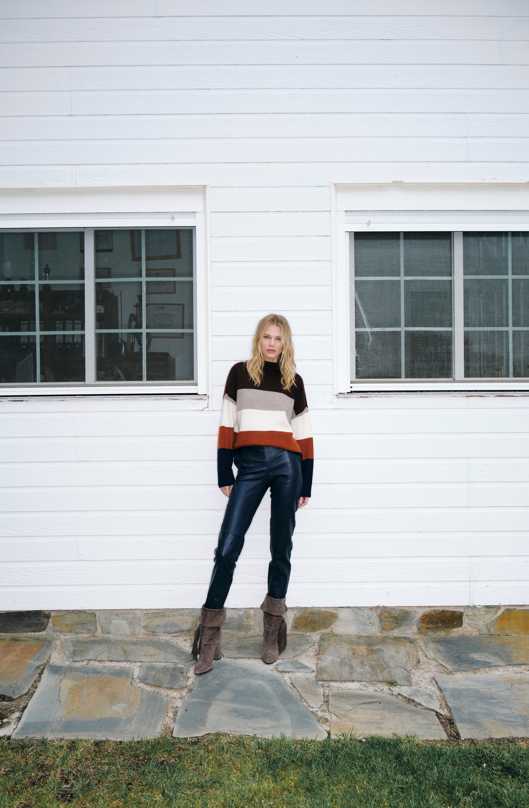 MULTISTRIPE CREW NECK PAPOU CASHMERE