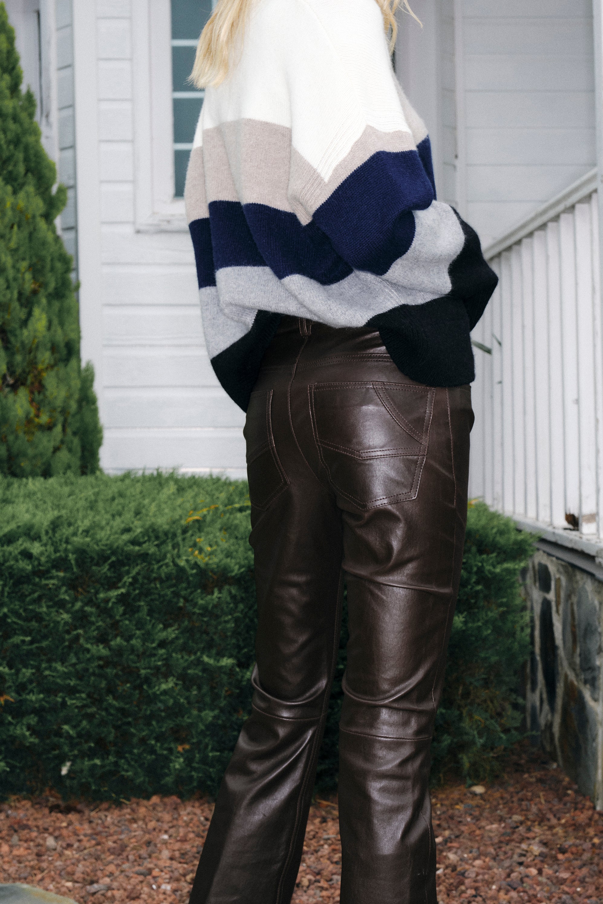 MULTISTRIPE CREW NECK BLUE CASHMERE