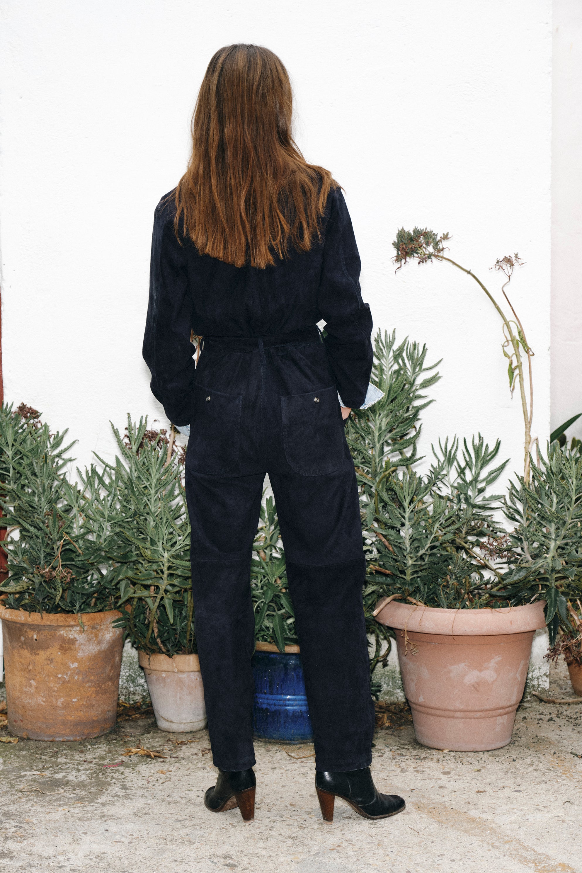 WORKER JUMPSUIT CLASSIC NAVY SUEDE