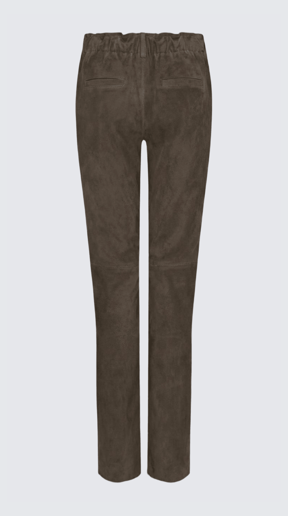 PANTALÓN RECTO BEIGE ANTE CON CINTURILLA ELÁSTICA LAUREN