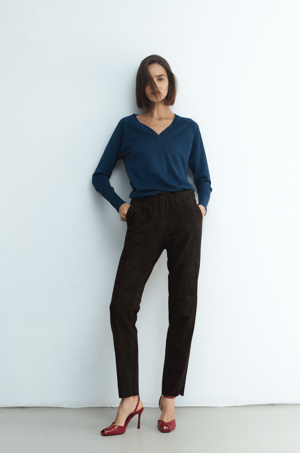 PAZ PANT DARK CHOCOLATE SUEDE