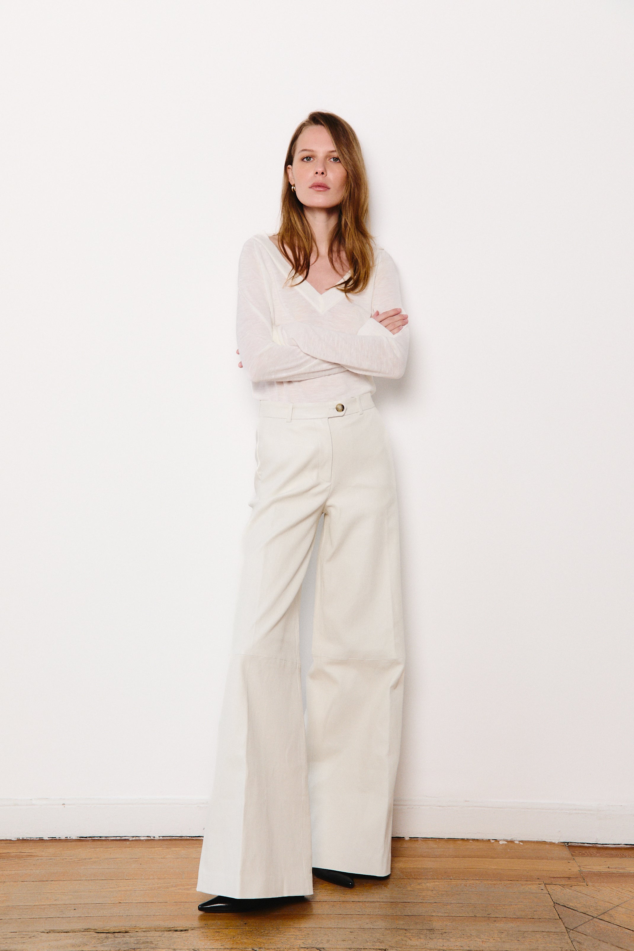 PANTALÓN DE PIEL DE CORDERO BLANCA SOFIA