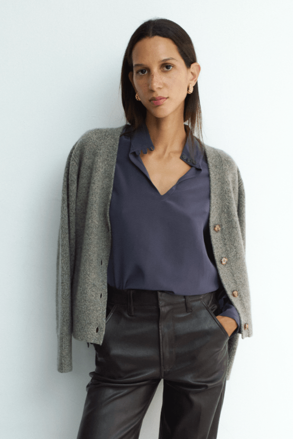 VERONICA PANT DARK CHOCOLATE LEATHER