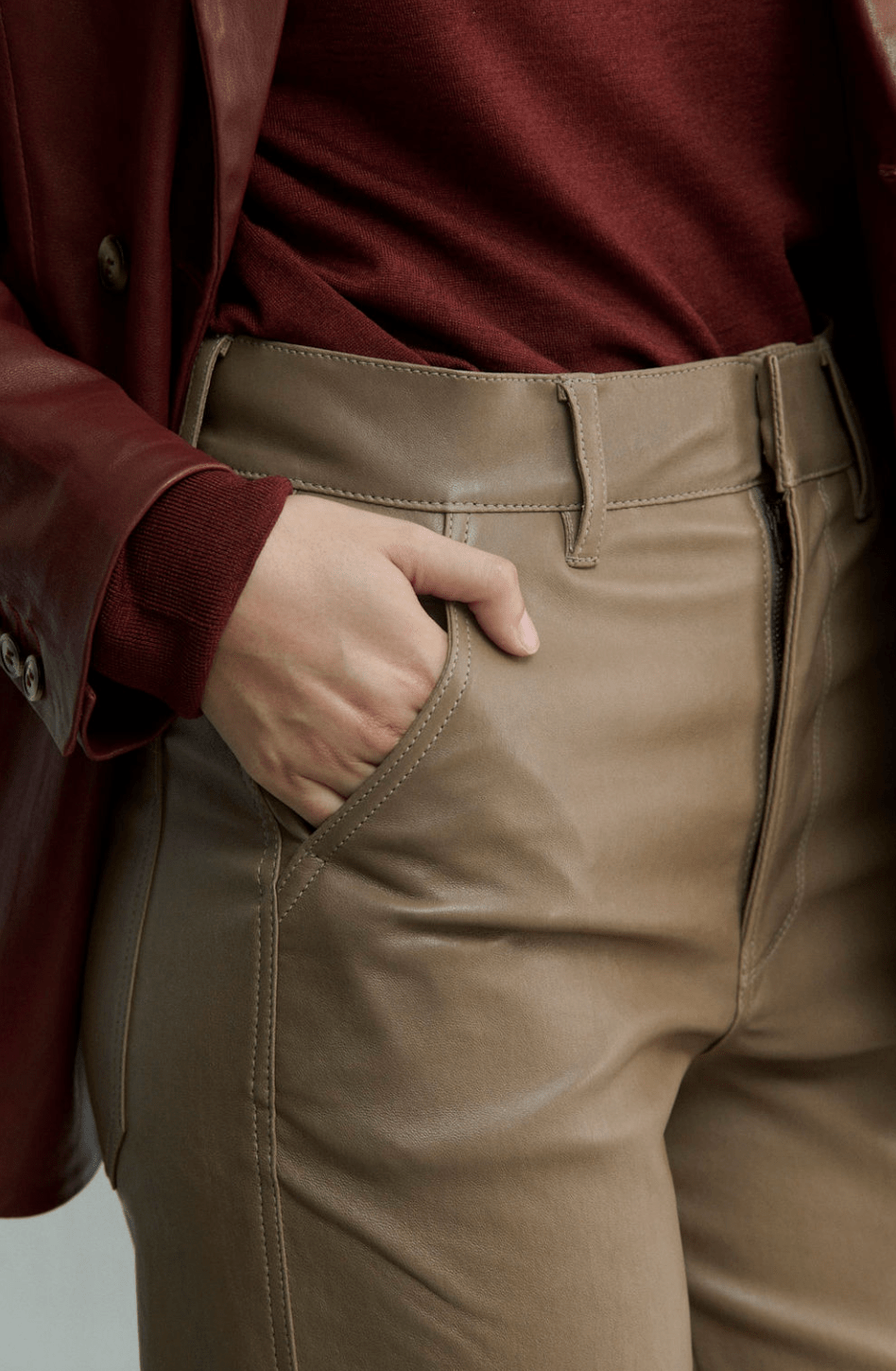 VERONICA PANT OAK LEATHER