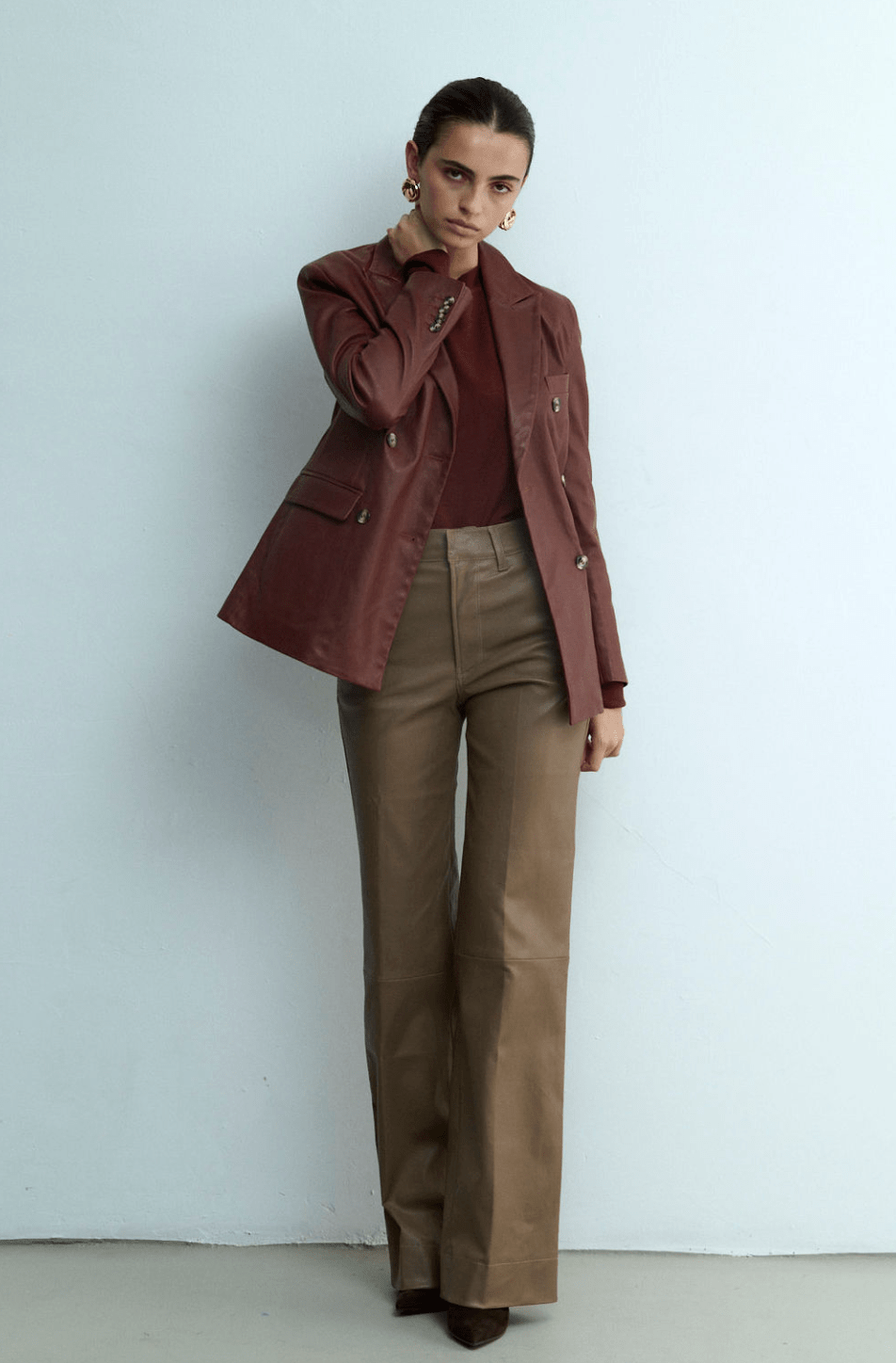 VERONICA PANT OAK LEATHER