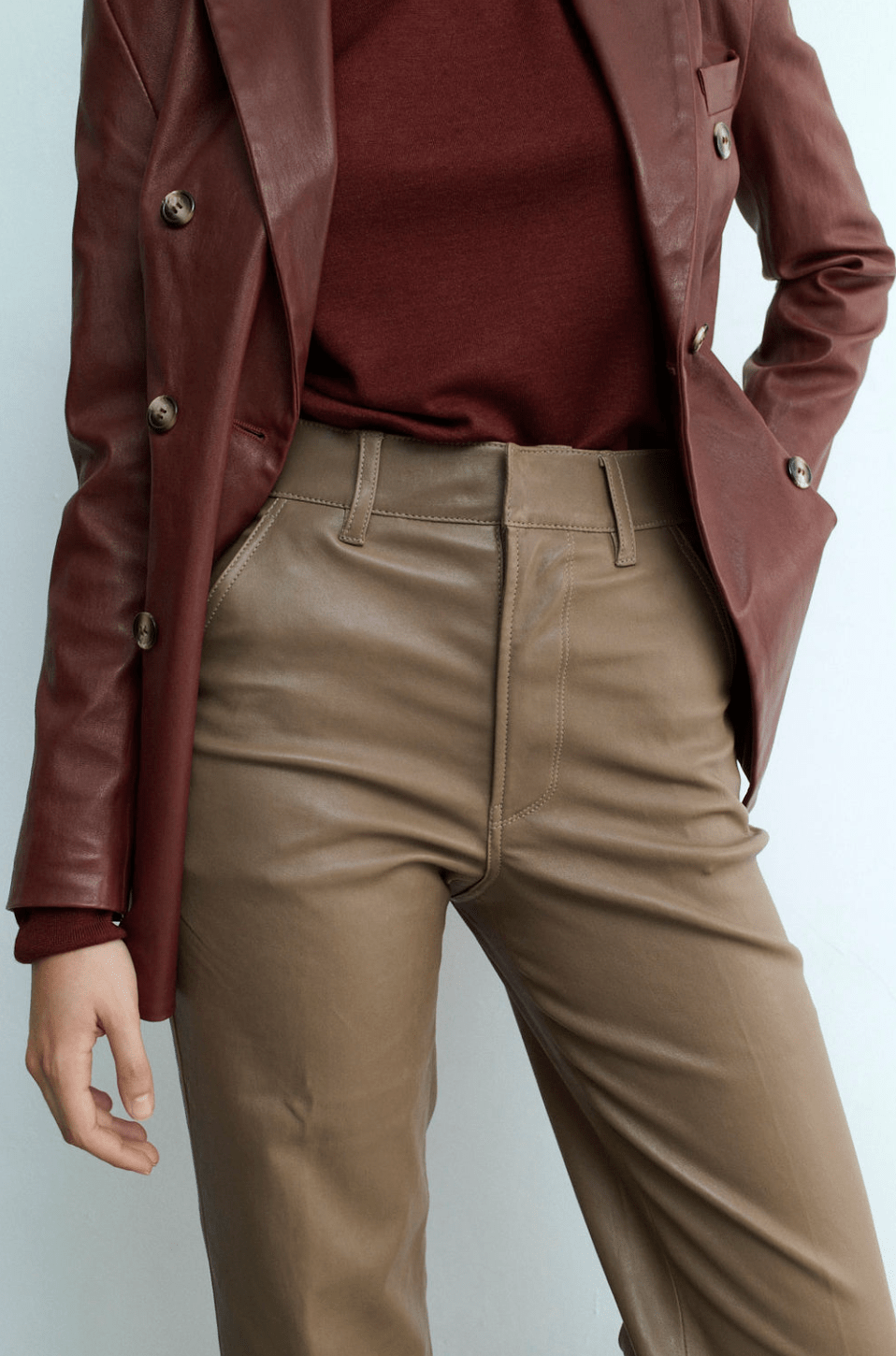 VERONICA PANT OAK LEATHER