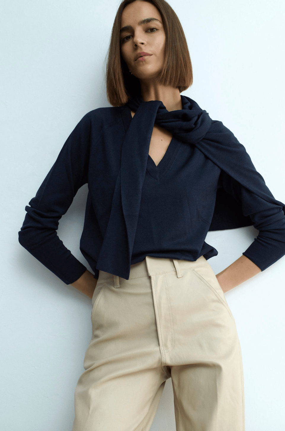 VERONICA PANT BONE LEATHER