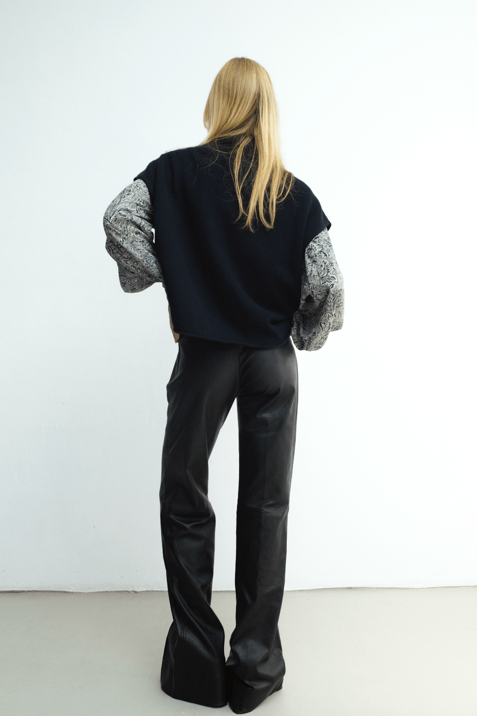 FEDERICA PANT BLACK LEATHER