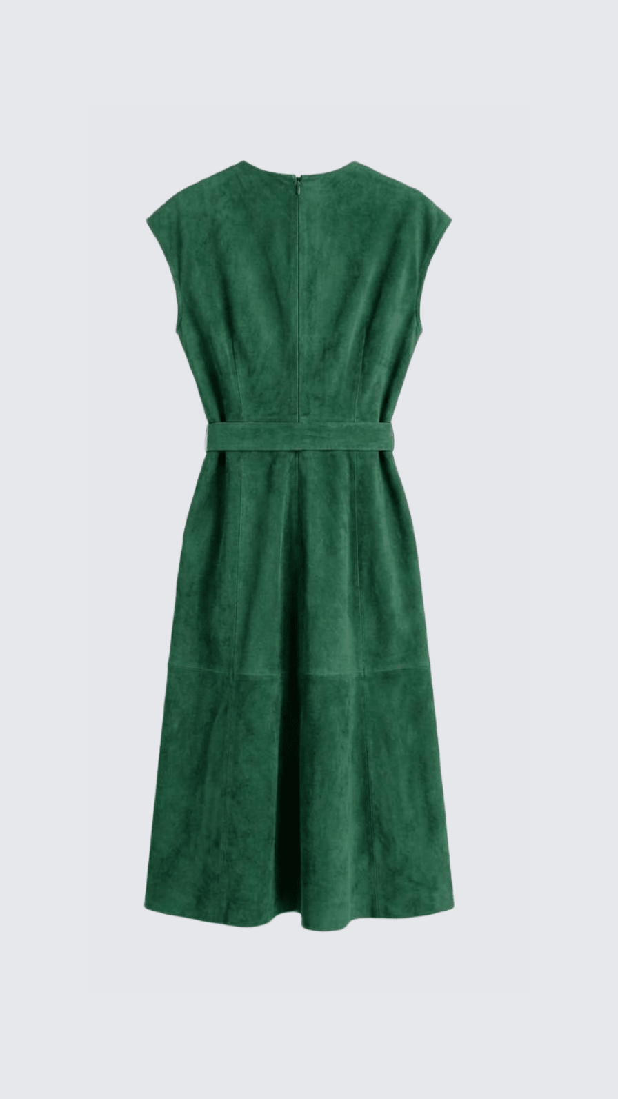 NICOLE DRESS PEACOCK GREEN SUEDE