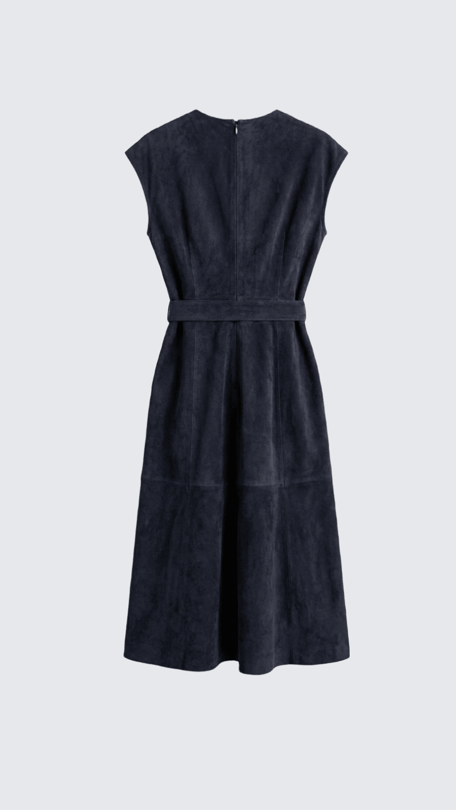 VESTIDO MIDI DE ANTE AZUL MARINO NICOLE