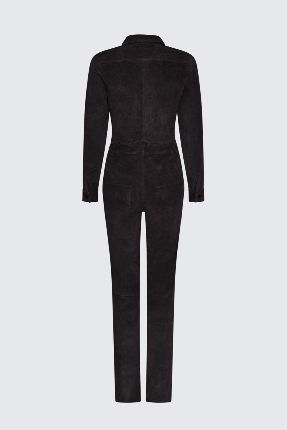 Black jumpsuit on a light gray background