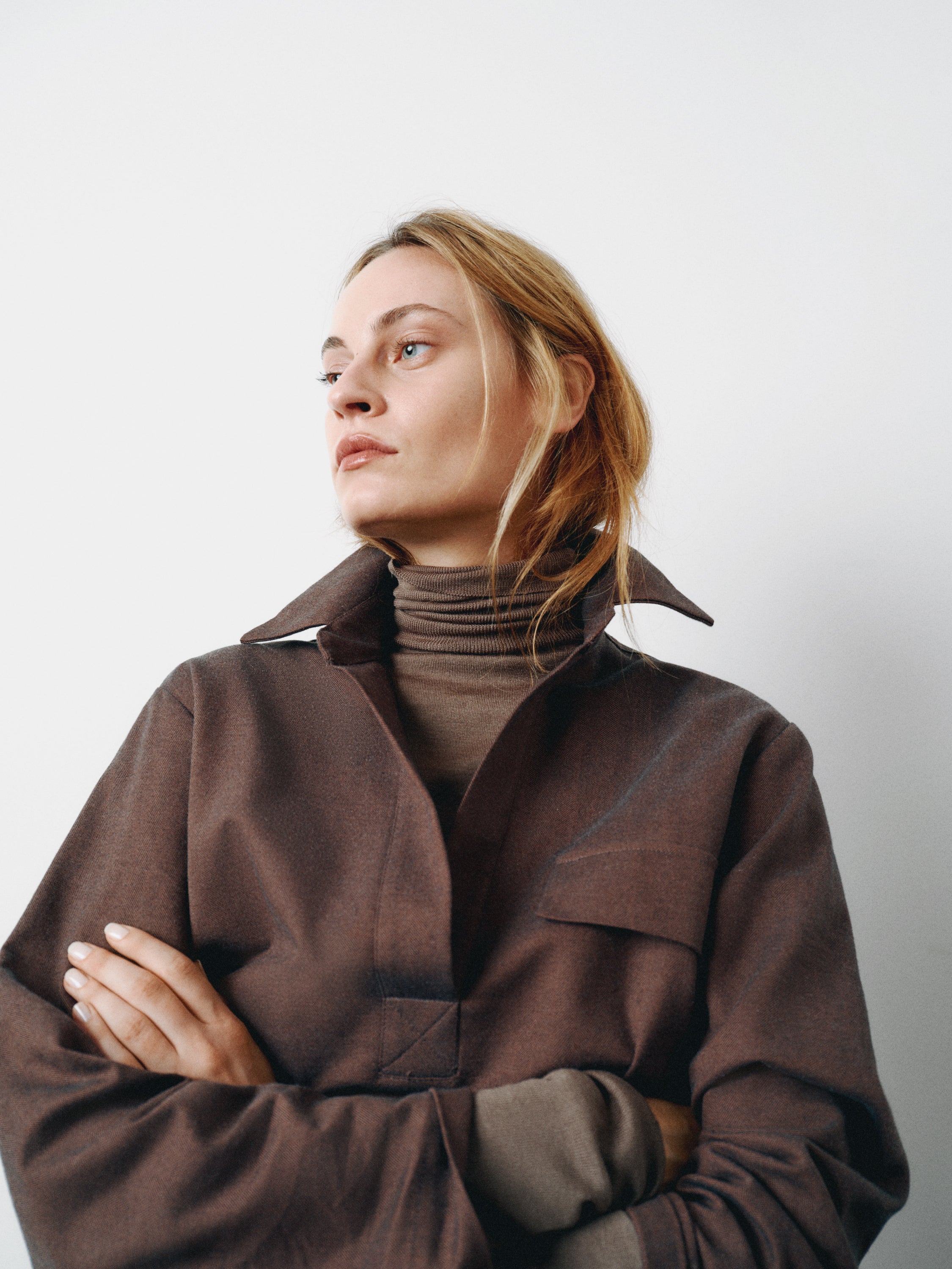 SAM COTTON CASHMERE SHIRT DARK CHOCO