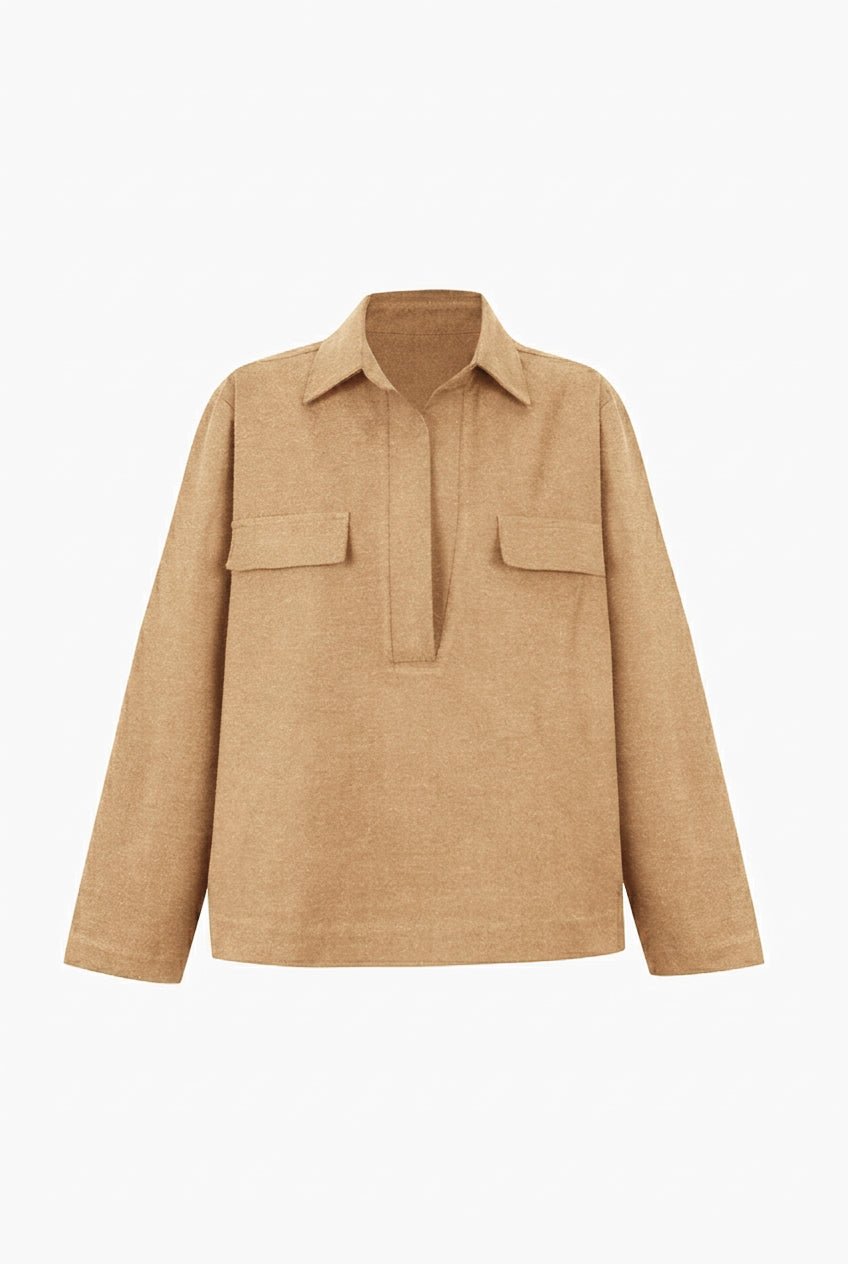 SAM COTTON CASHMERE SHIRT TOFFE