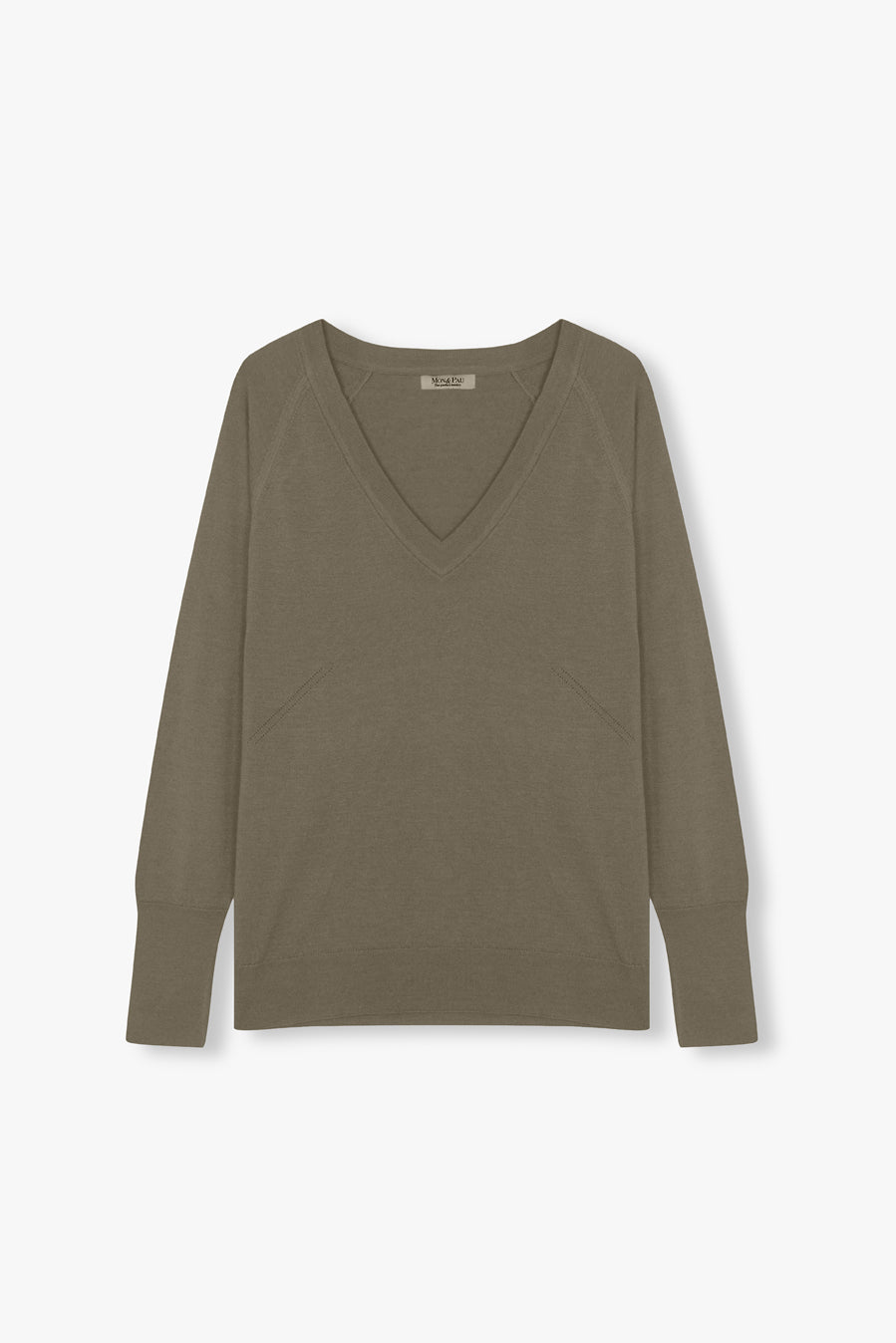 V NECK SWEATER OLIVINE