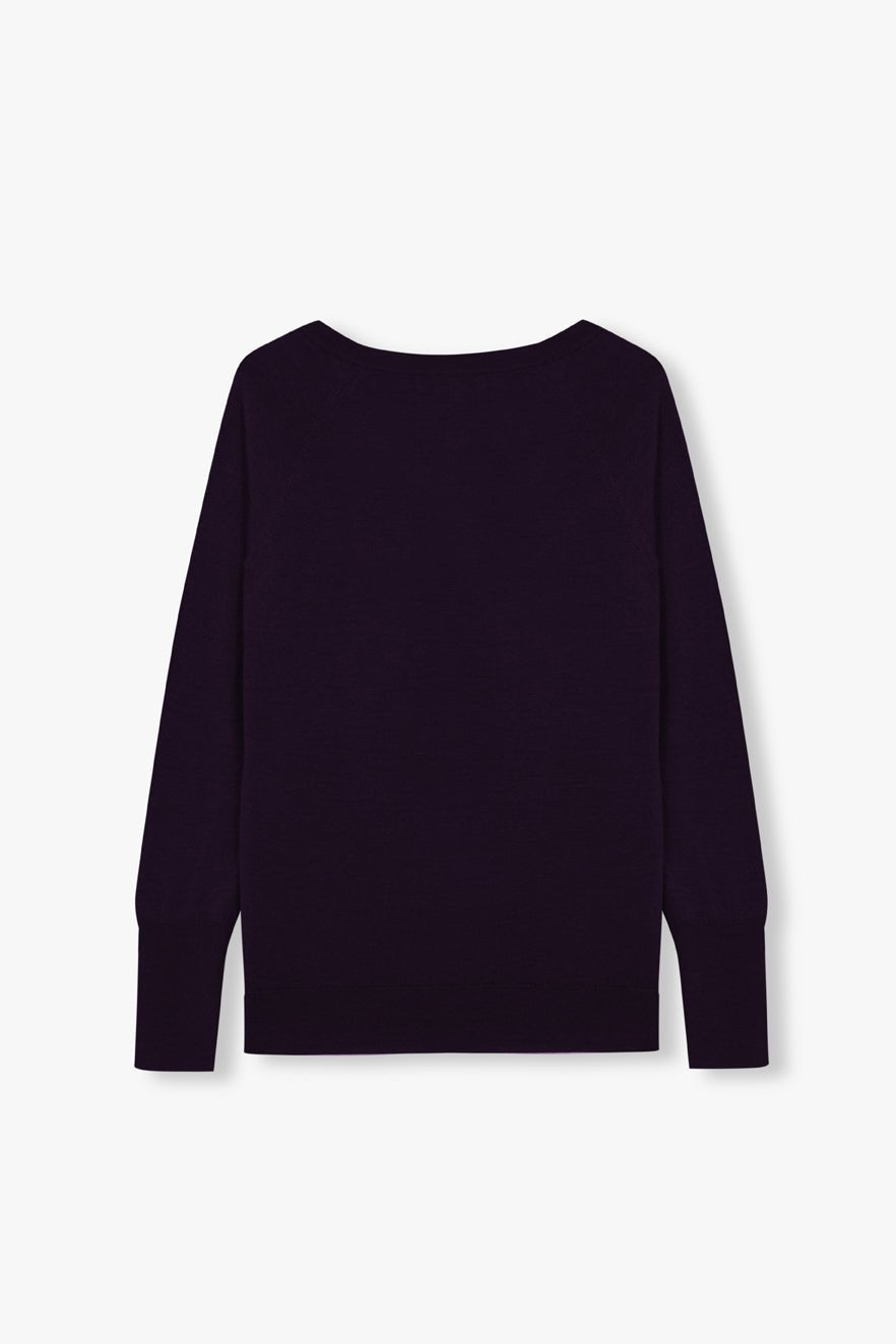 V NECK SWEATER AMETHYST