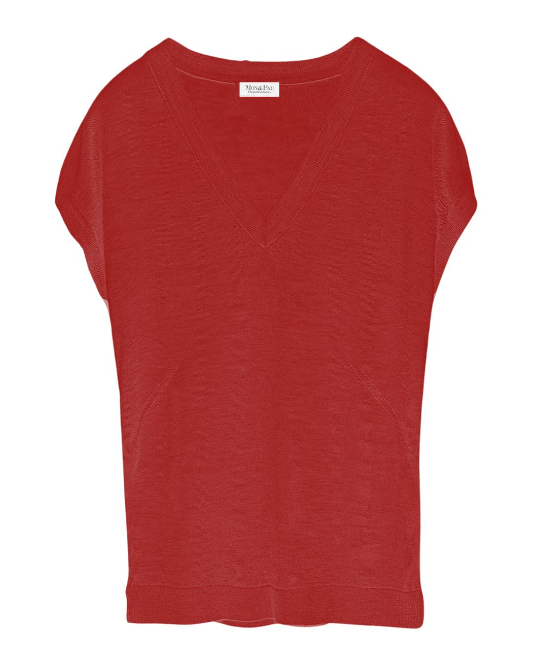 V NECK JAPANESE RED WOOL