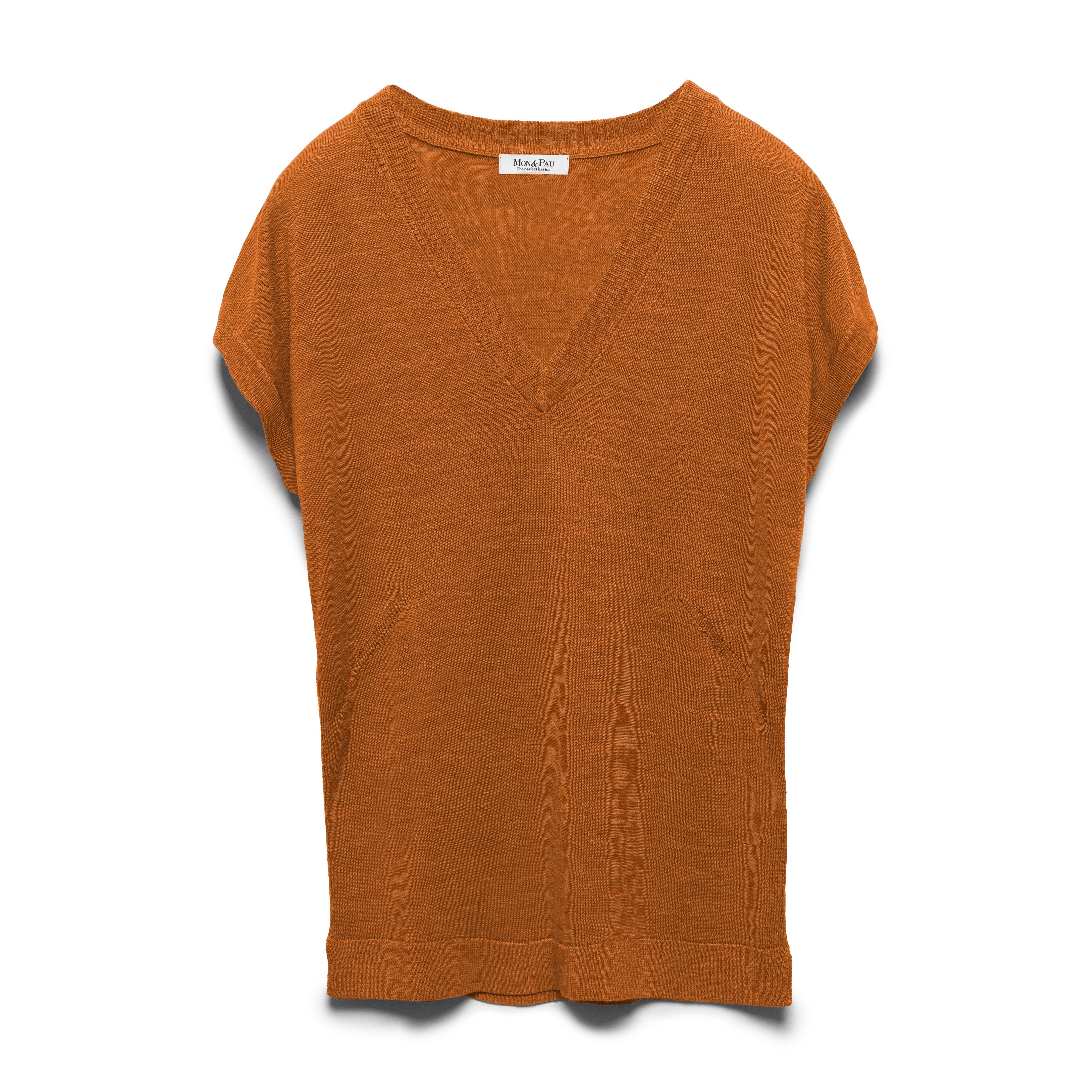 SLEEVELESS APRICOT CRUSH LINEN