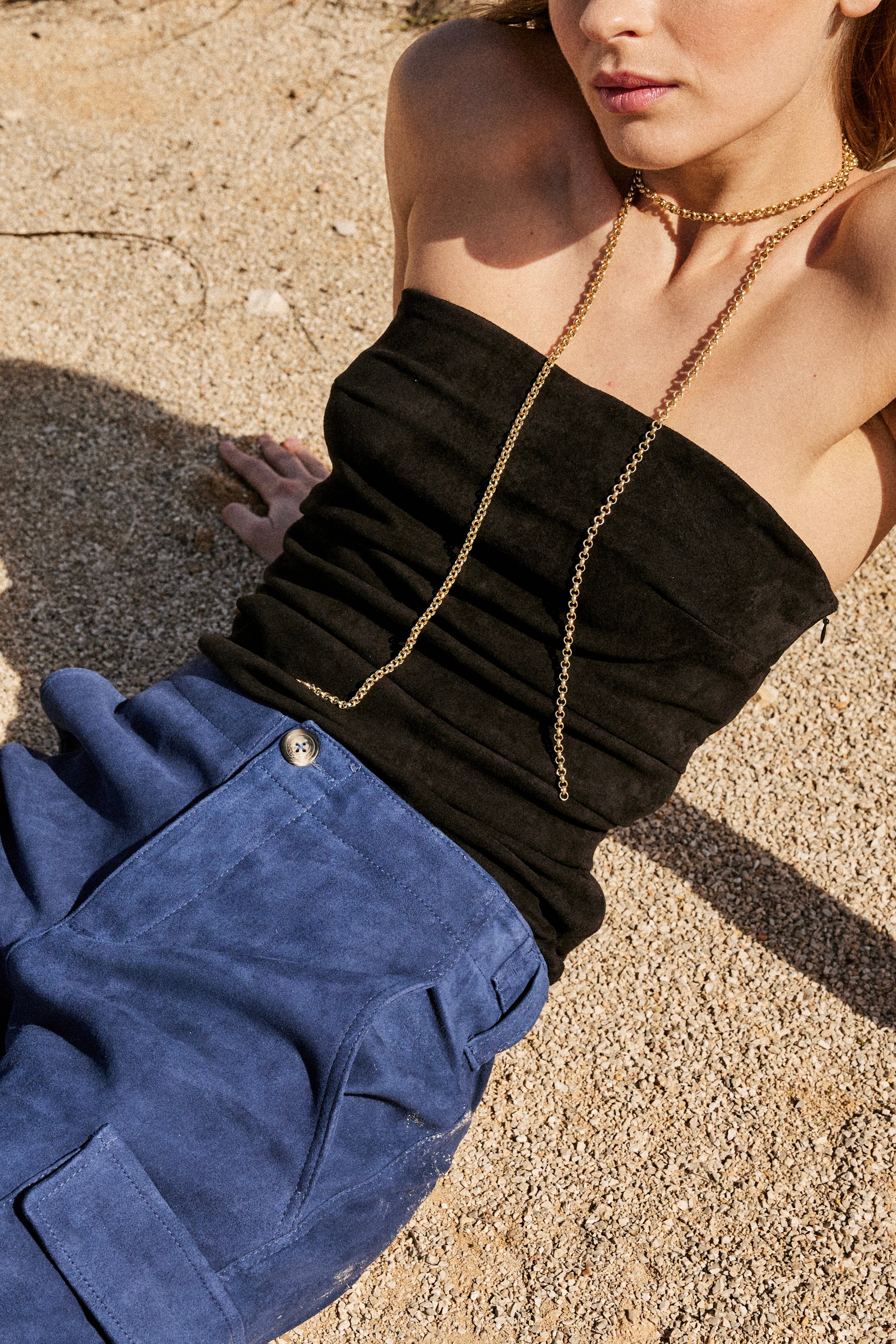 TUBE TOP BLACK SUEDE